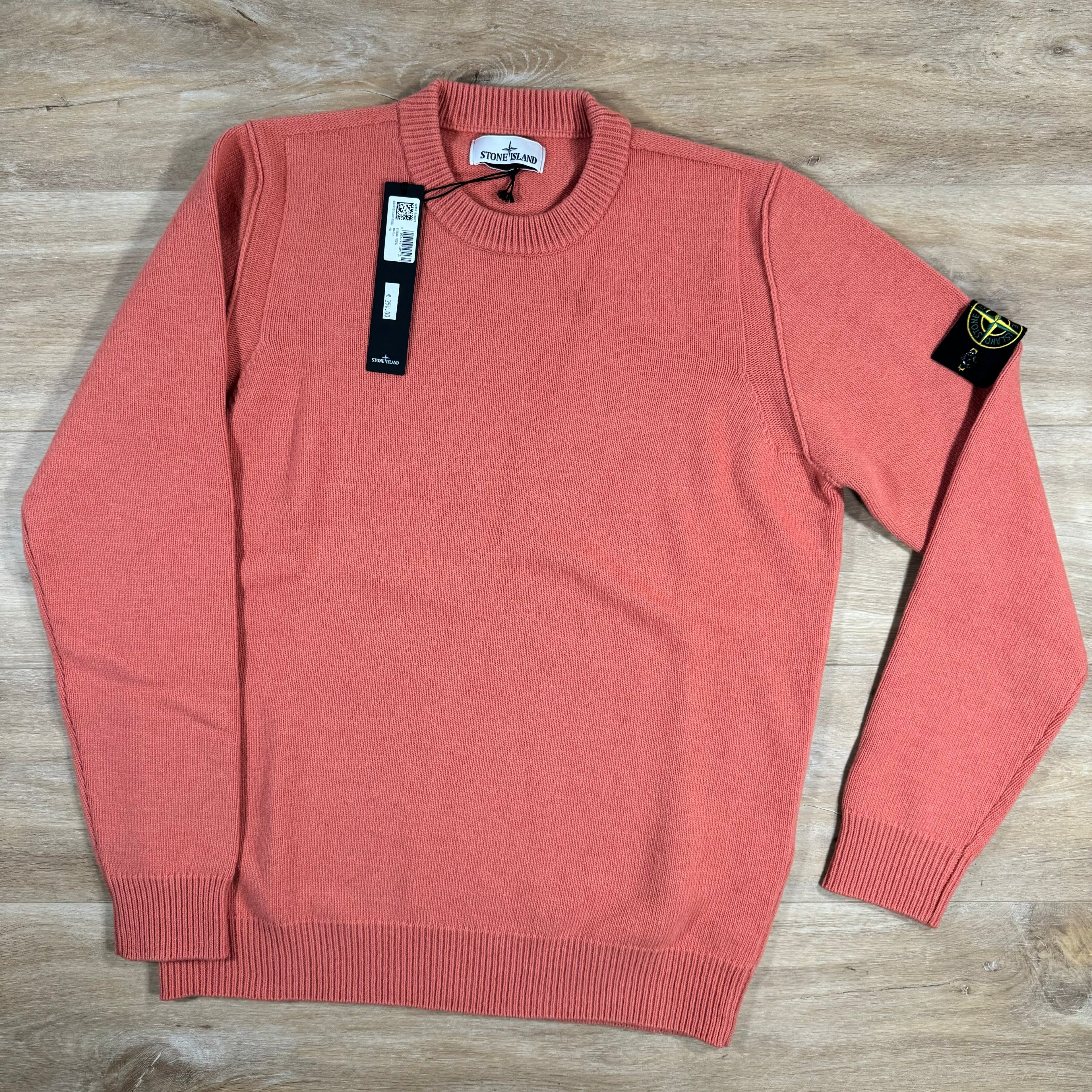 Stone Island Lambswool Crewneck Sweatshirt in Orange Ironleague
