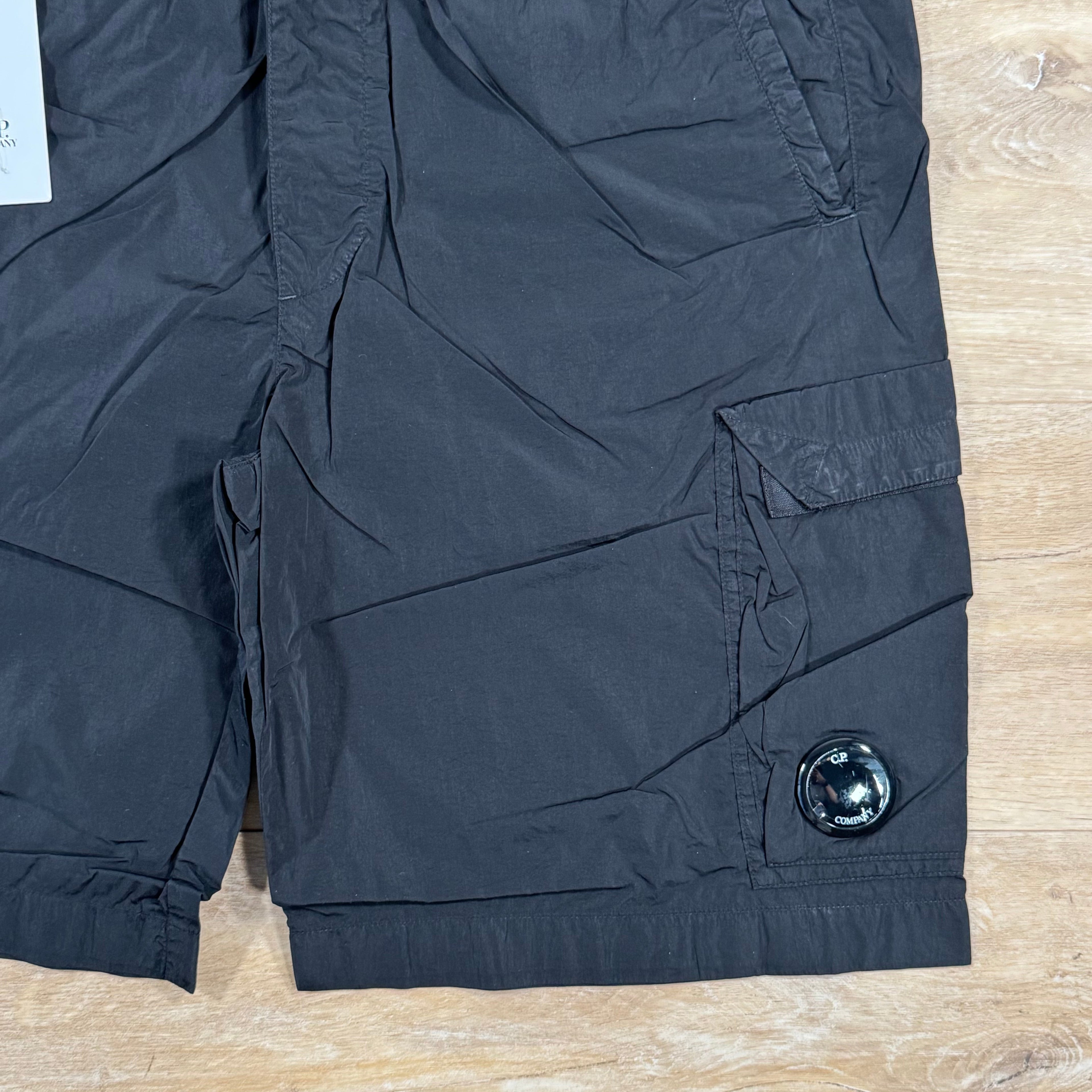 CP Company Chrome-R Cargo Shorts in Black Ironleague