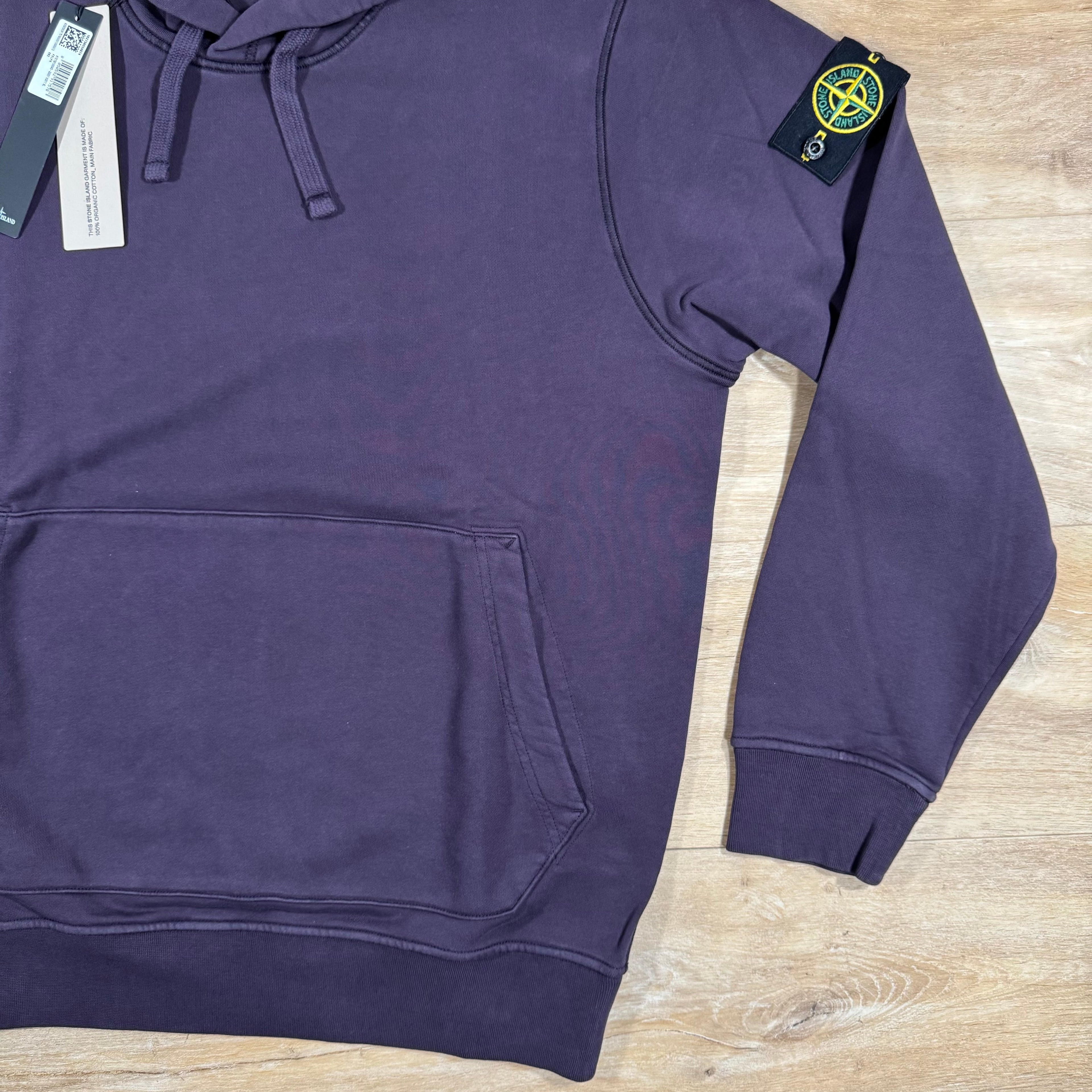 Stone Island Organic Cotton Fleece Pullover Hoodie in Dark Burgundy Ironleague