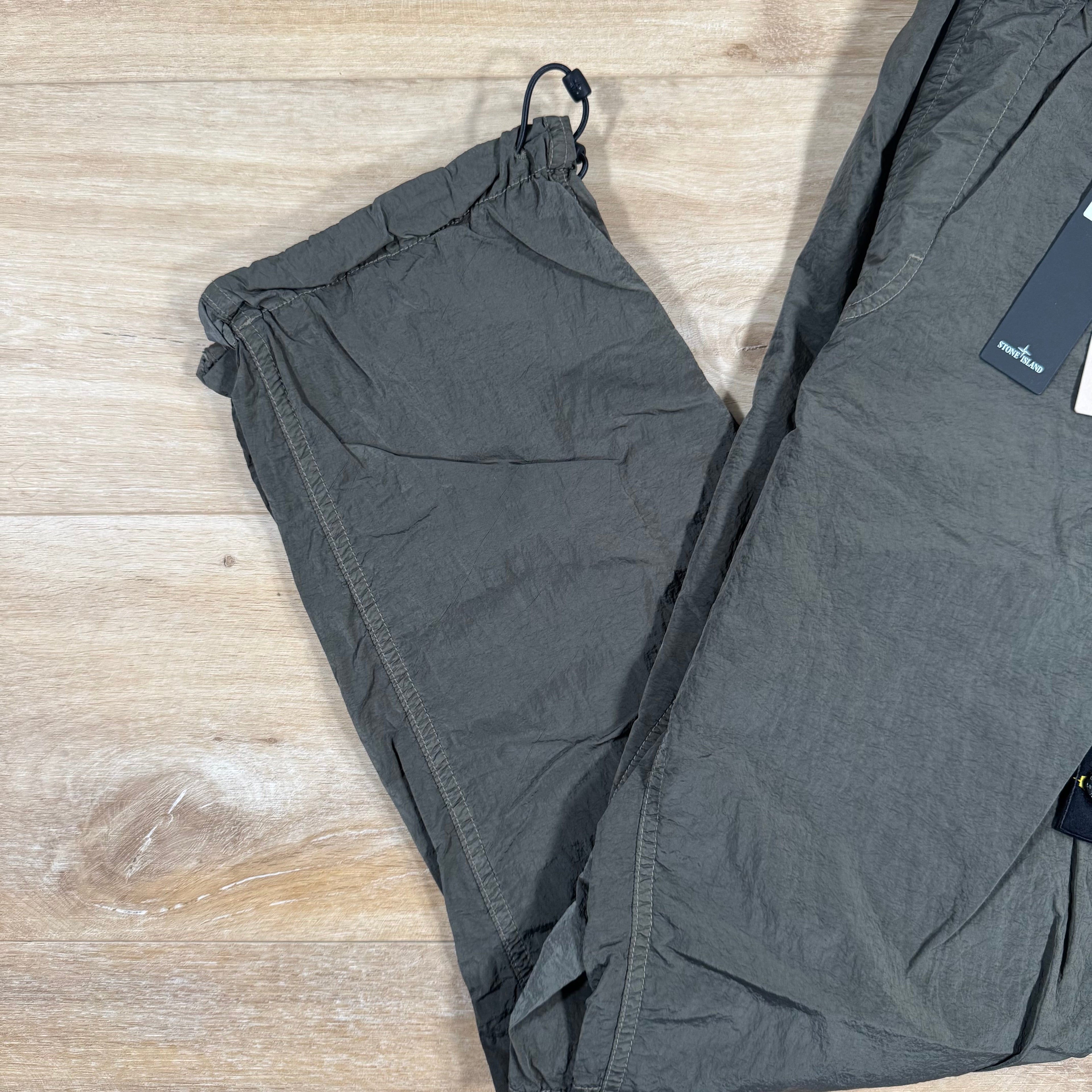 Stone Island Nylon Metal Pants in Military Green with Nylon Mesh Lining Ironleague