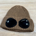 CP Company Extra Fine Merino Wool Goggle Beanie in Toffee Ironleague