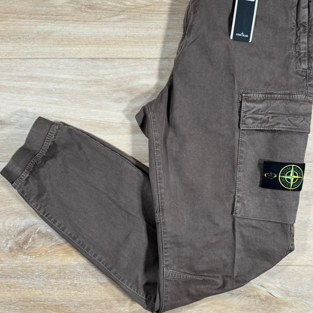 Stone Island Stretch Cargo Pants in Walnut Brown Ironleague