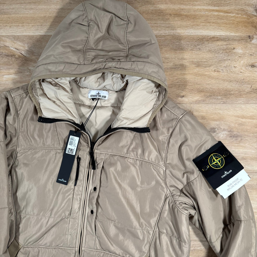 Stone Island Run-Proof Nylon Mesh-TC Reversible Jacket in Desert Ironleague