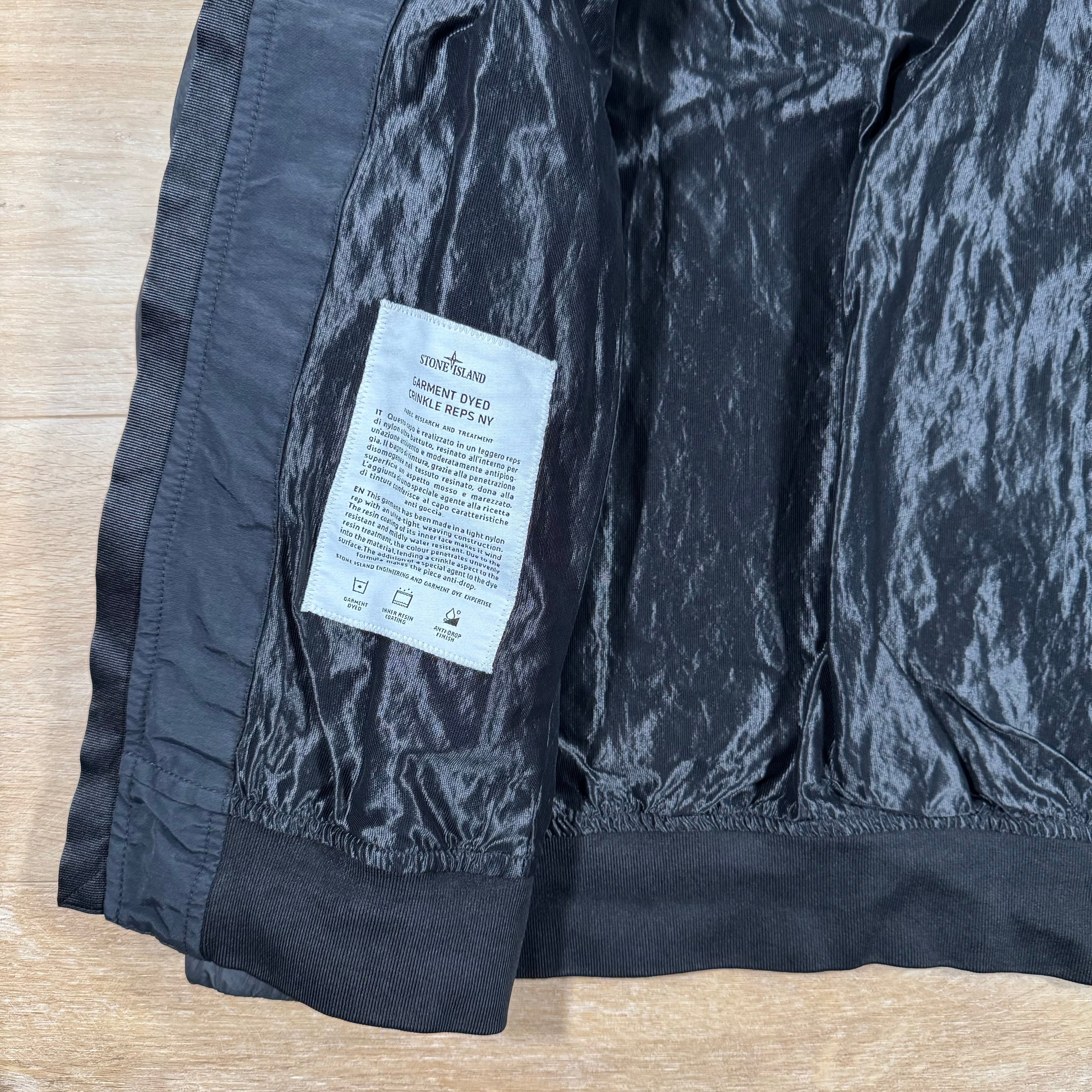 Stone Island Crinkle Reps R-NY Bomber Jacket in Black Ironleague