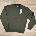 CP Company Diagonal Raised Fleece Lens Sweatshirt in Ivy Green Ironleague