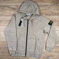 Stone Island Organic Cotton Fleece Zip Hoodie in Desert Ironleague