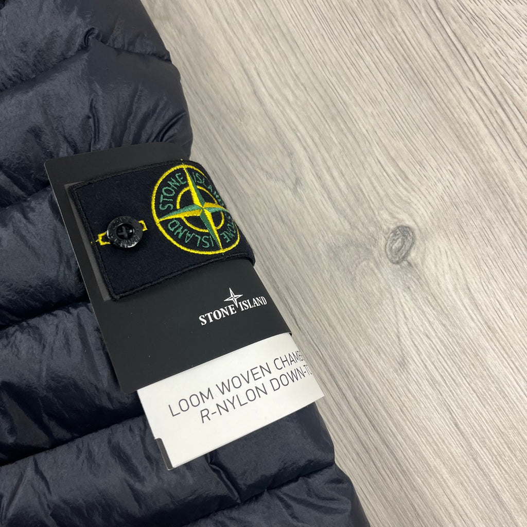 Stone Island Woven Down Jacket - Navy Ironleague