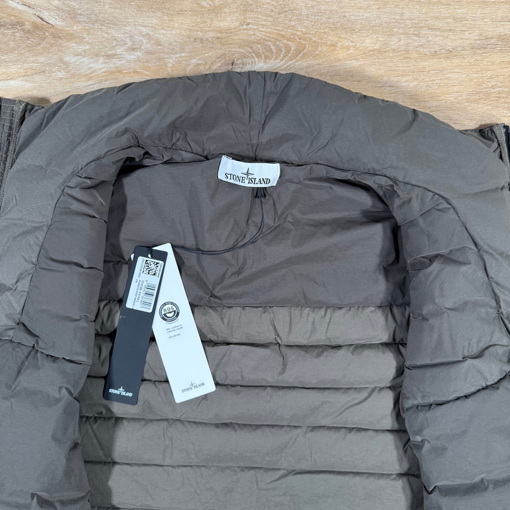 Stone Island Seamless Tunnel Nylon Down-TC Vest in Military Green Ironleague