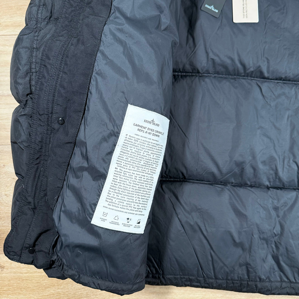 Stone Island Crinkle Reps-NY Down Jacket in Black Ironleague