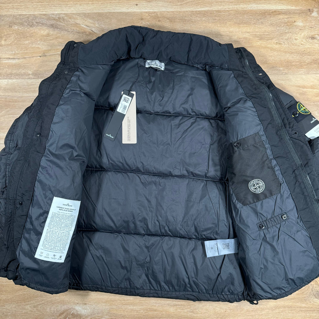 Stone Island Crinkle Reps-NY Down Jacket in Black Ironleague
