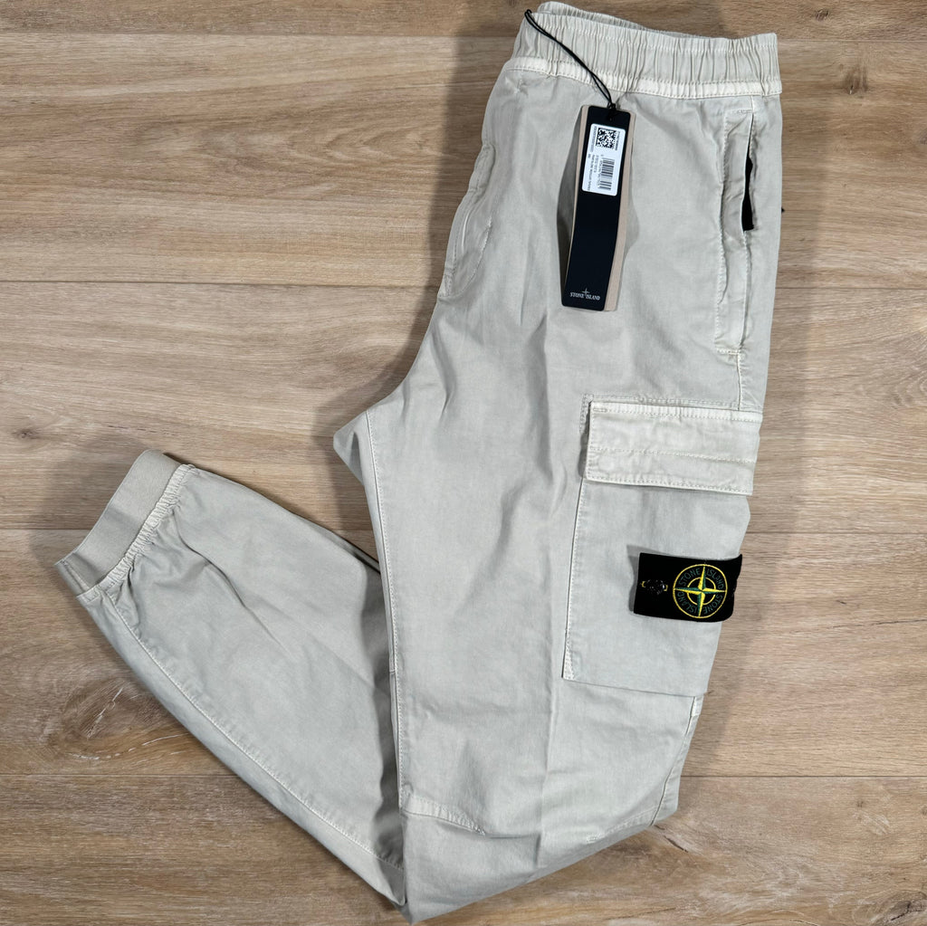 Stone Island Stretch Cargo Pants in Plaster Ironleague