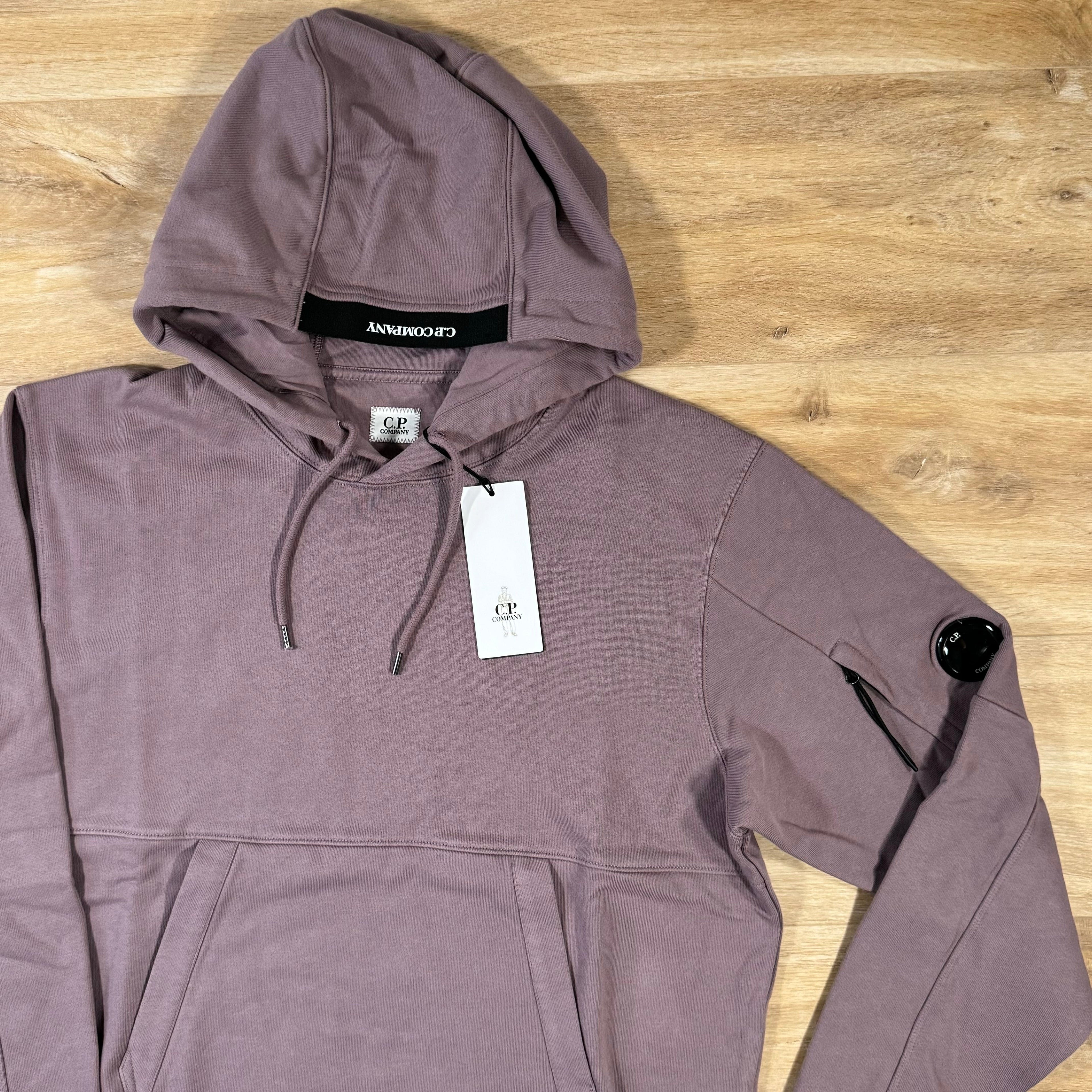 CP Company Diagonal Raised Lens Hoodie in Purple Dove Ironleague