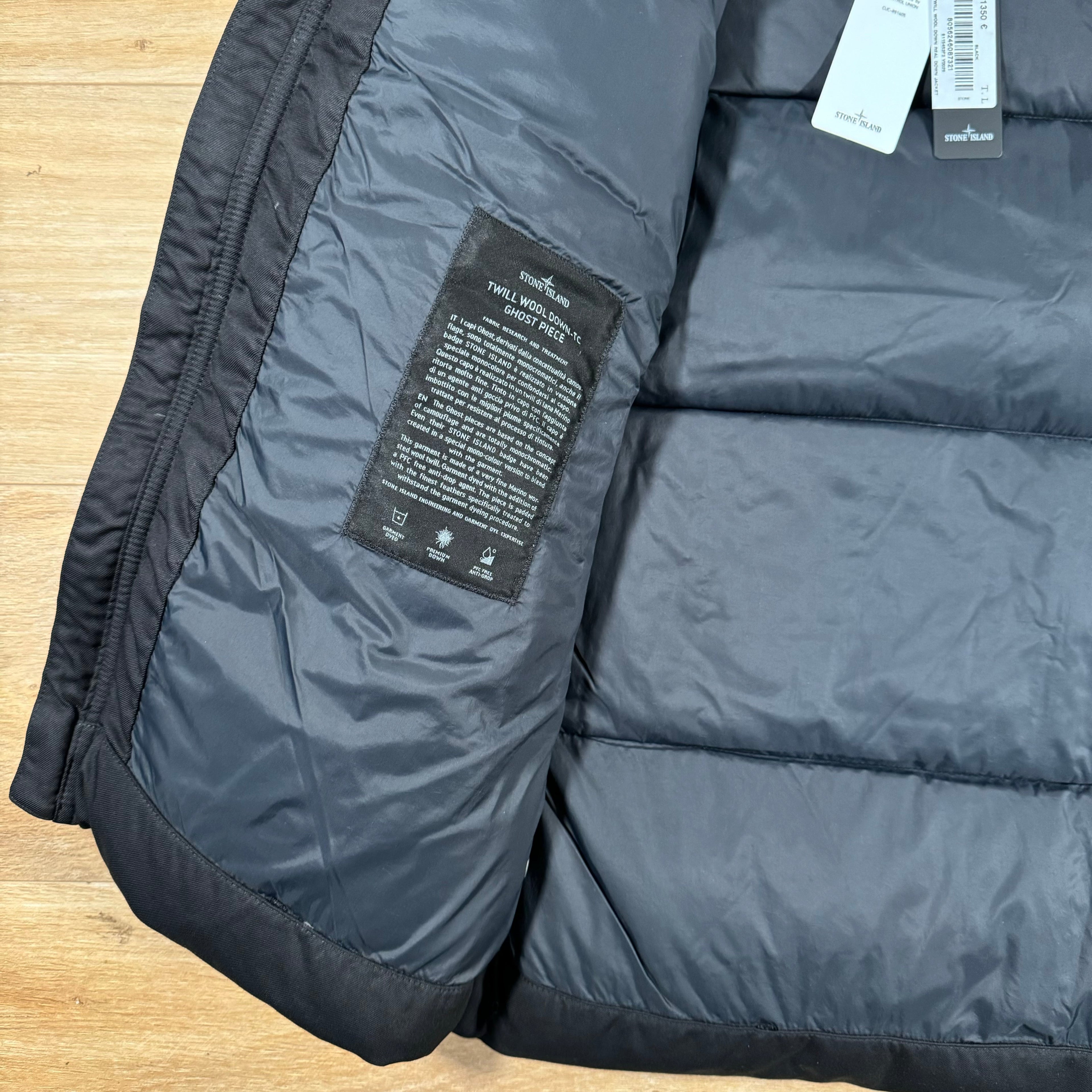 Stone Island Down-TC Ghost Jacket in Black Ironleague