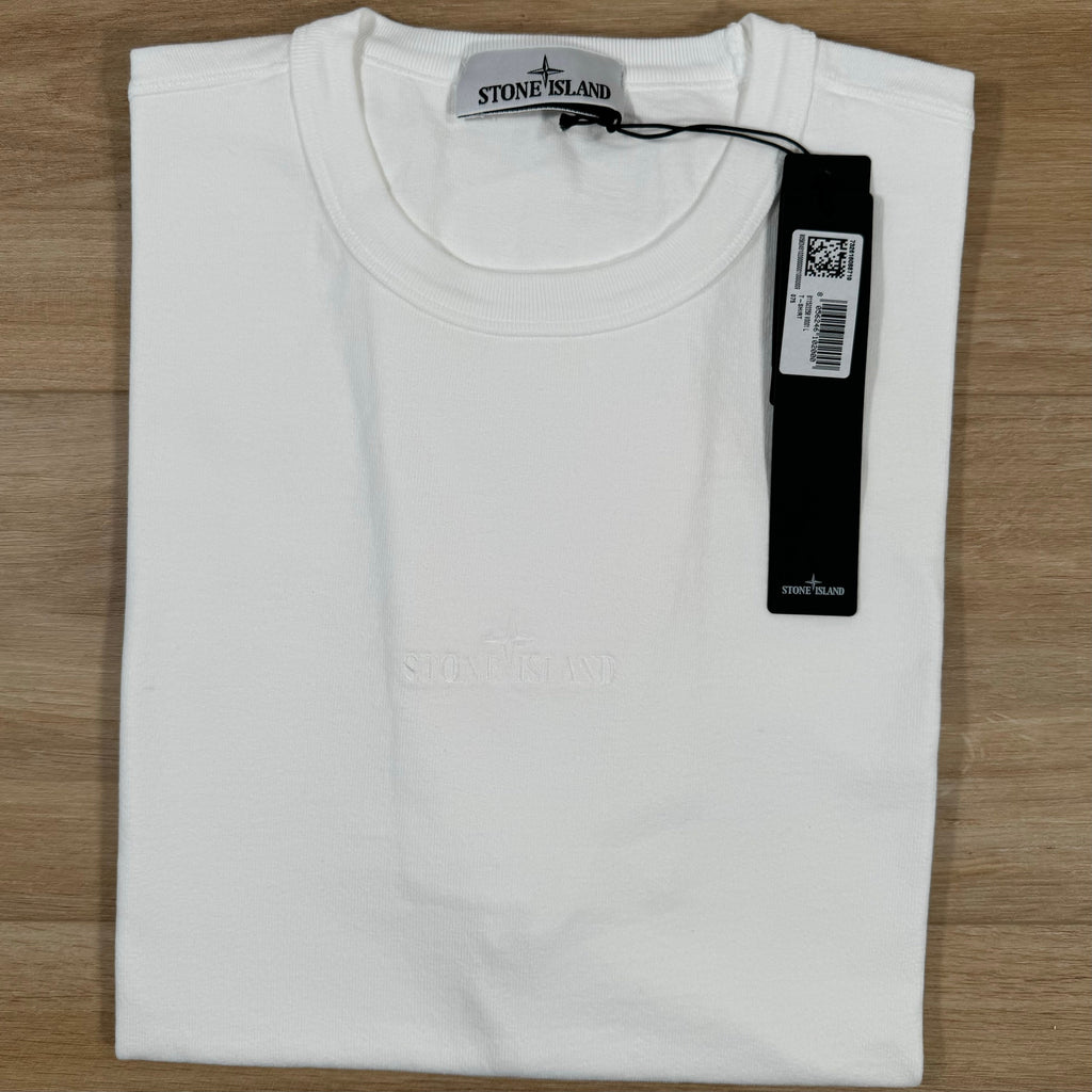 Stone Island Old Effect Cotton T-Shirt in White Ironleague