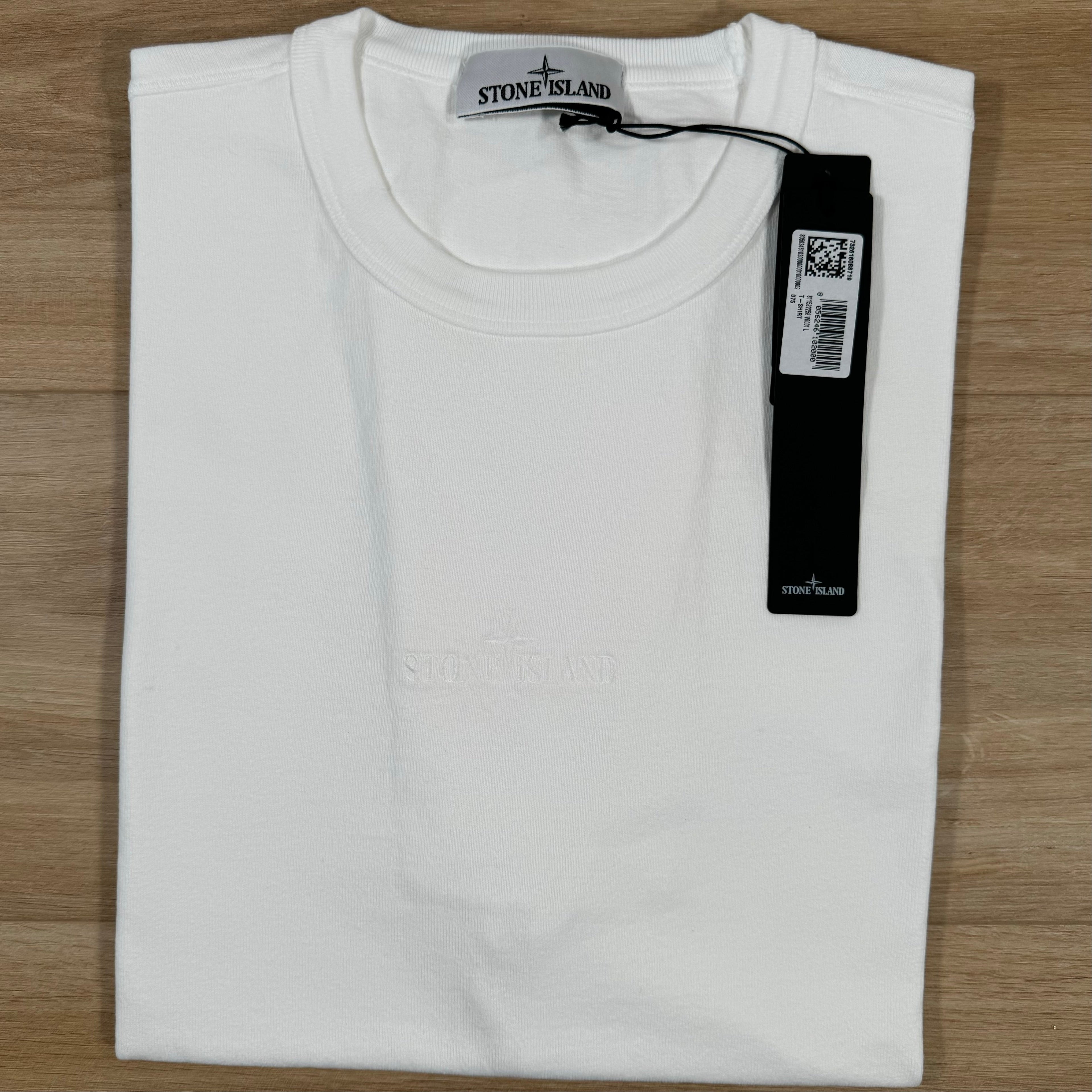 Stone Island Old Effect Cotton T-Shirt in White Ironleague