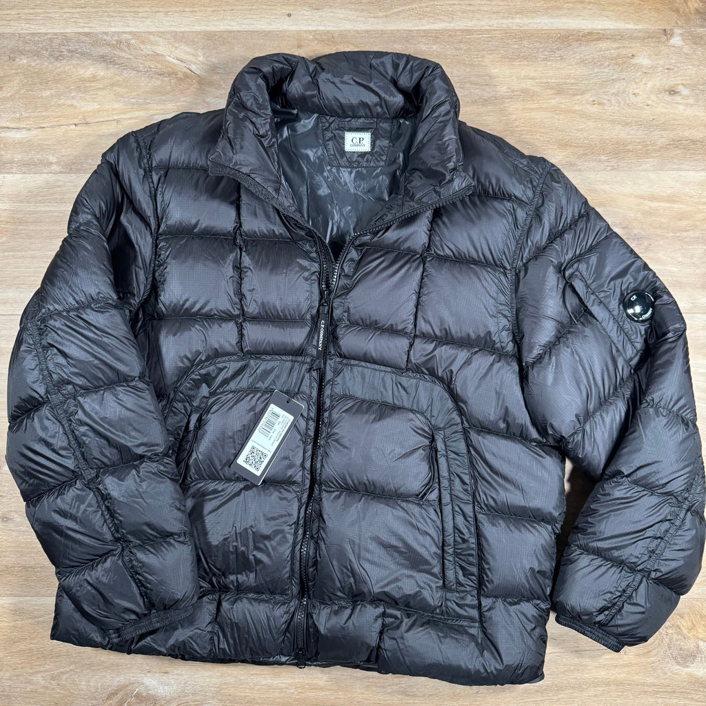 CP Company Short Down Lens Jacket in Black Ironleague