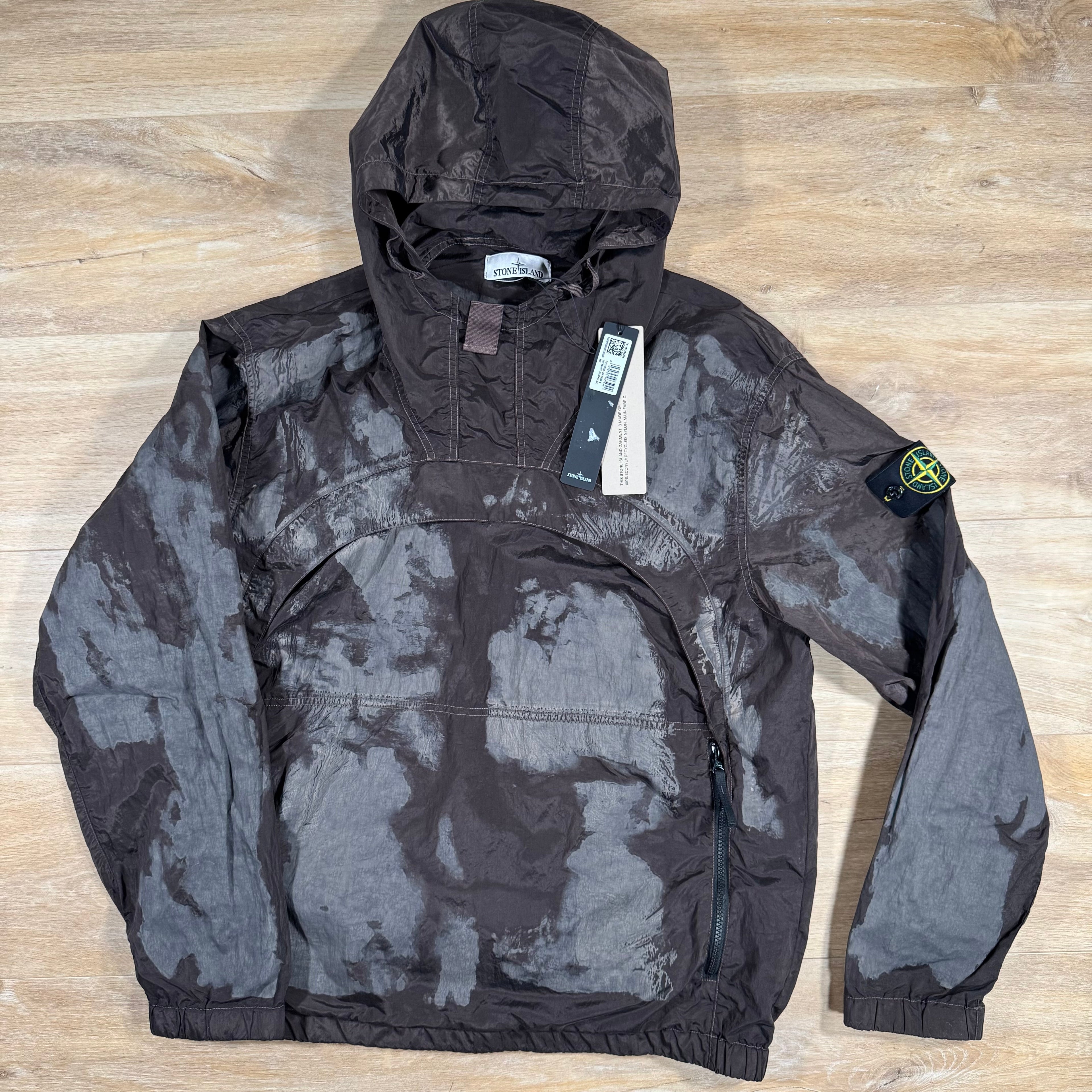 Stone Island Hand Painted Camo Nylon Metal Smock Jacket in Military Green Ironleague