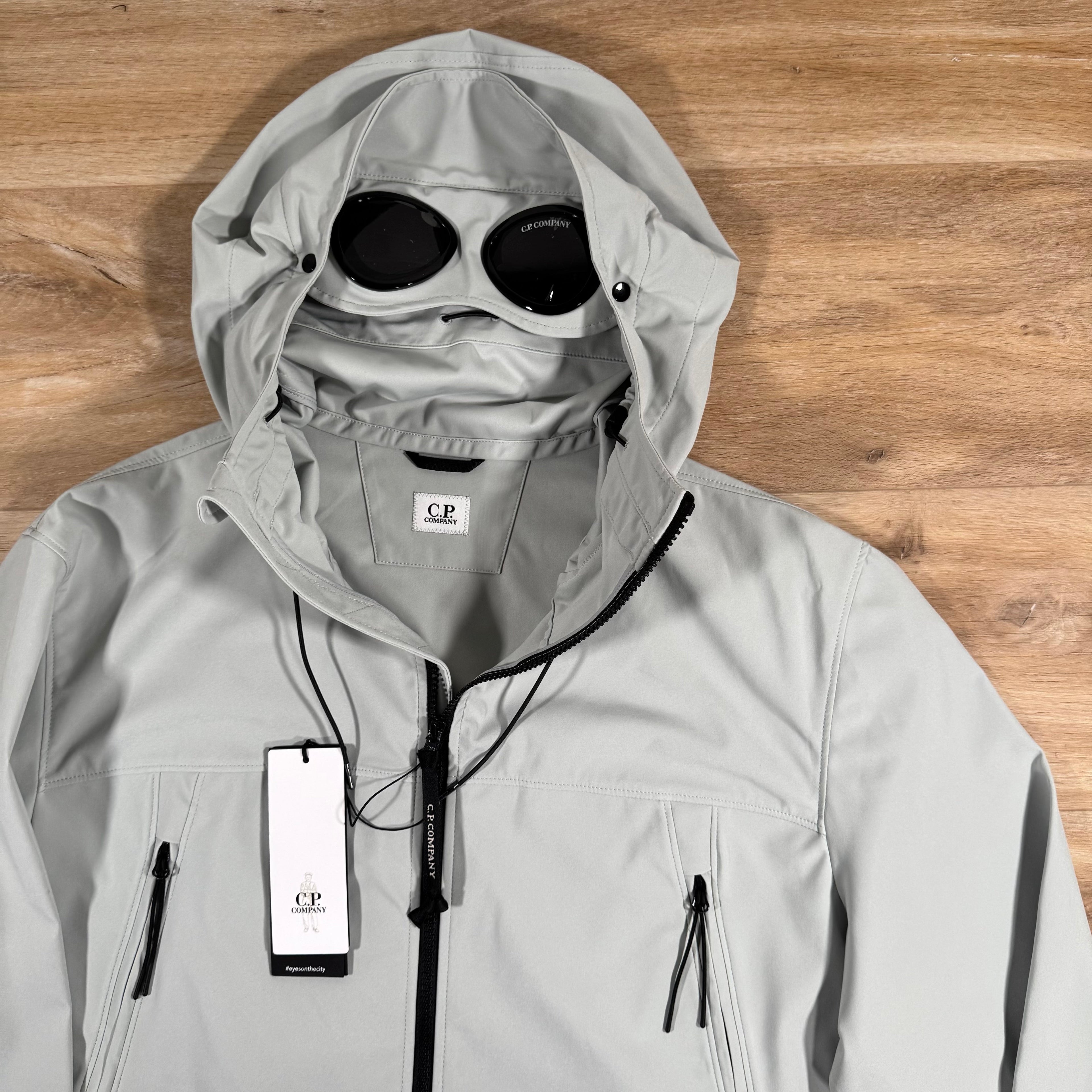 CP Company Shell-R Goggle Jacket in Blue Fox - Grey Ironleague