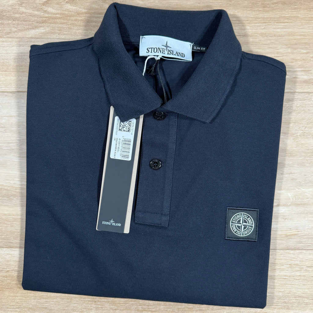 Stone Island Organic Cotton Pique Polo Shirt in Navy Ironleague