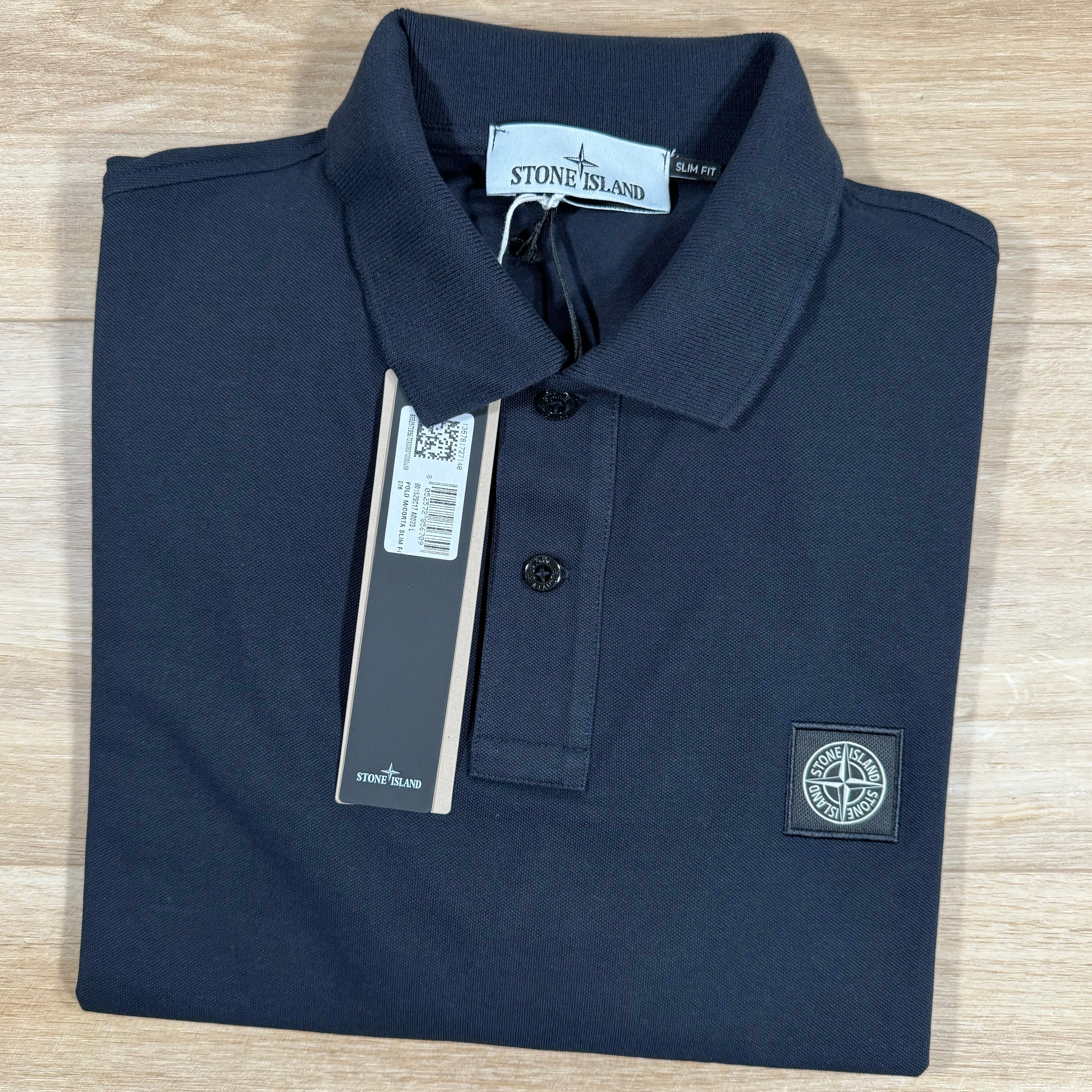 Stone Island Organic Cotton Pique Polo Shirt in Navy Ironleague