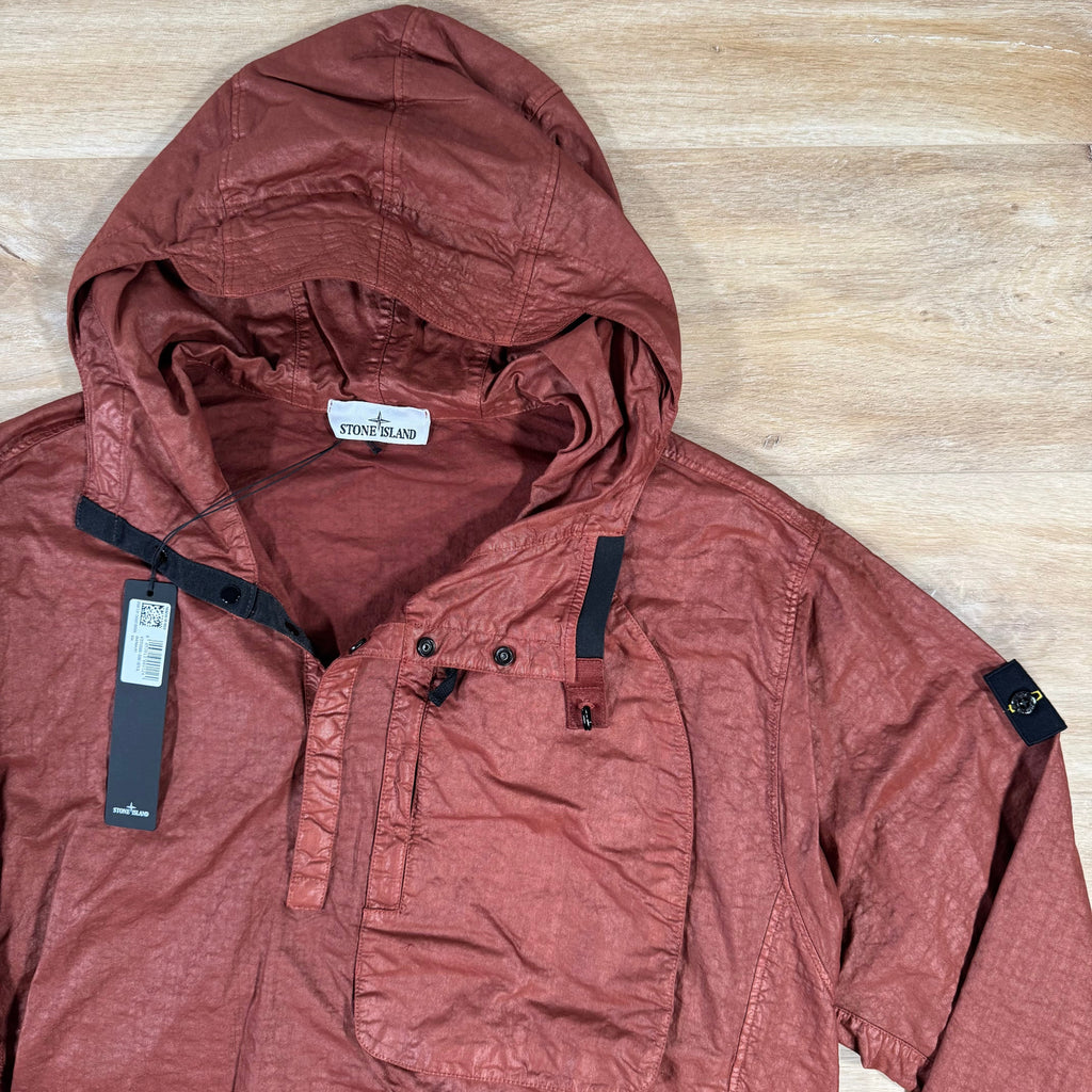 Stone Island Organic Look Nylon Panama-TC Anorak Jacket in Copper Ironleague