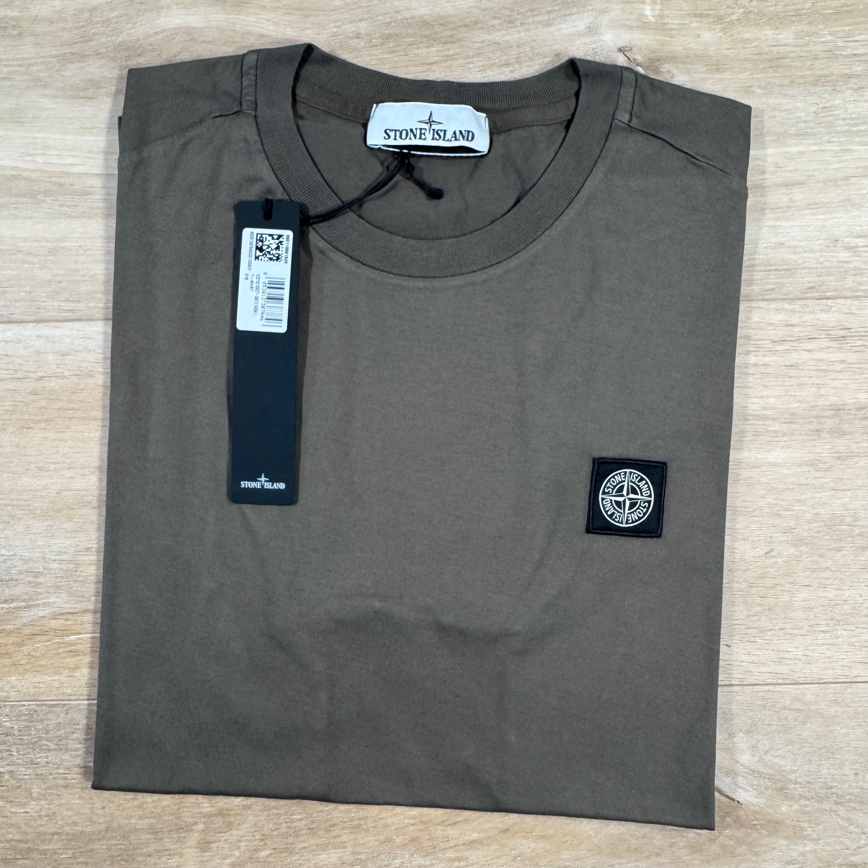Stone Island Patch Logo T-Shirt in Military Green Ironleague