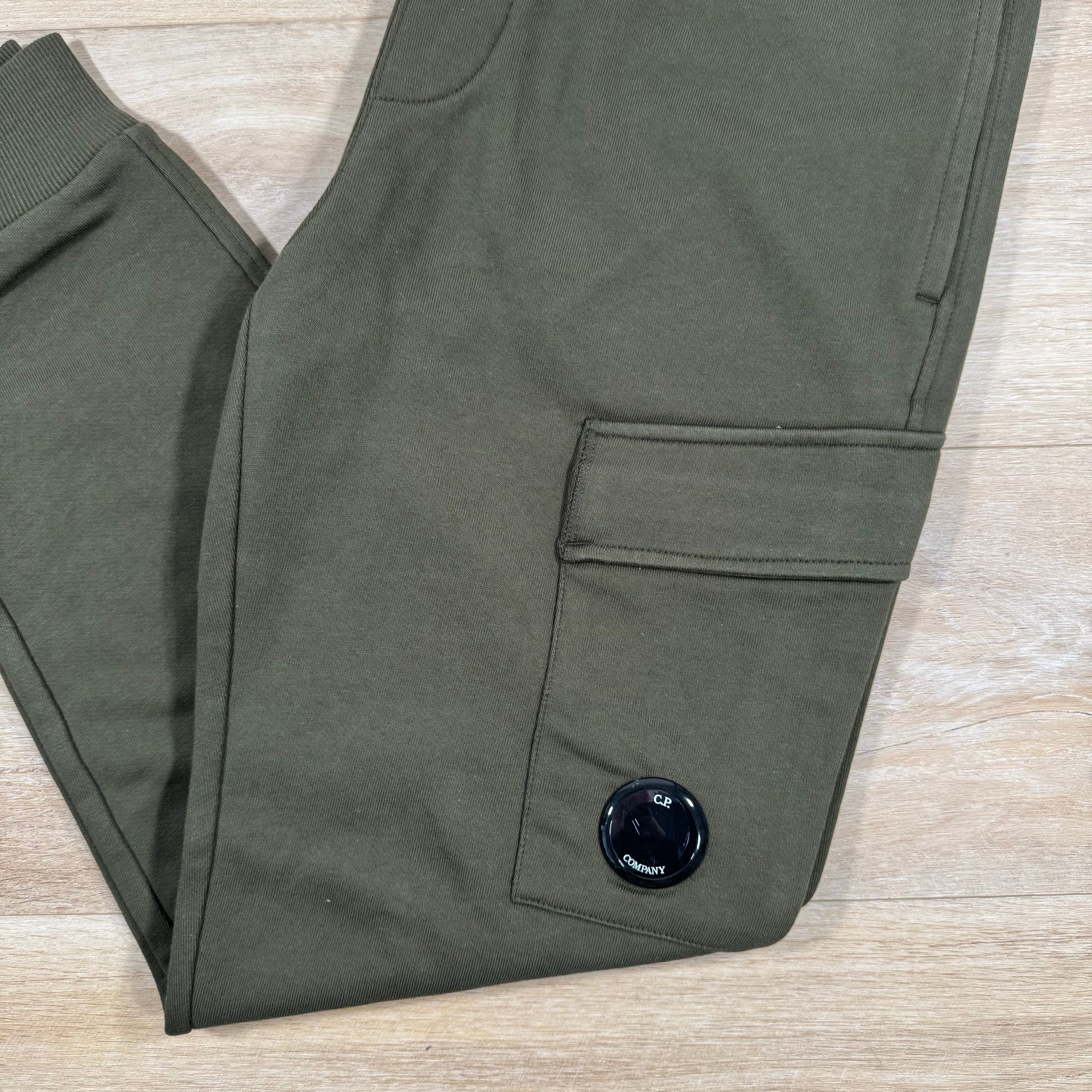CP Company Diagonal Raised Lens Sweatpants in Ivy Green Ironleague