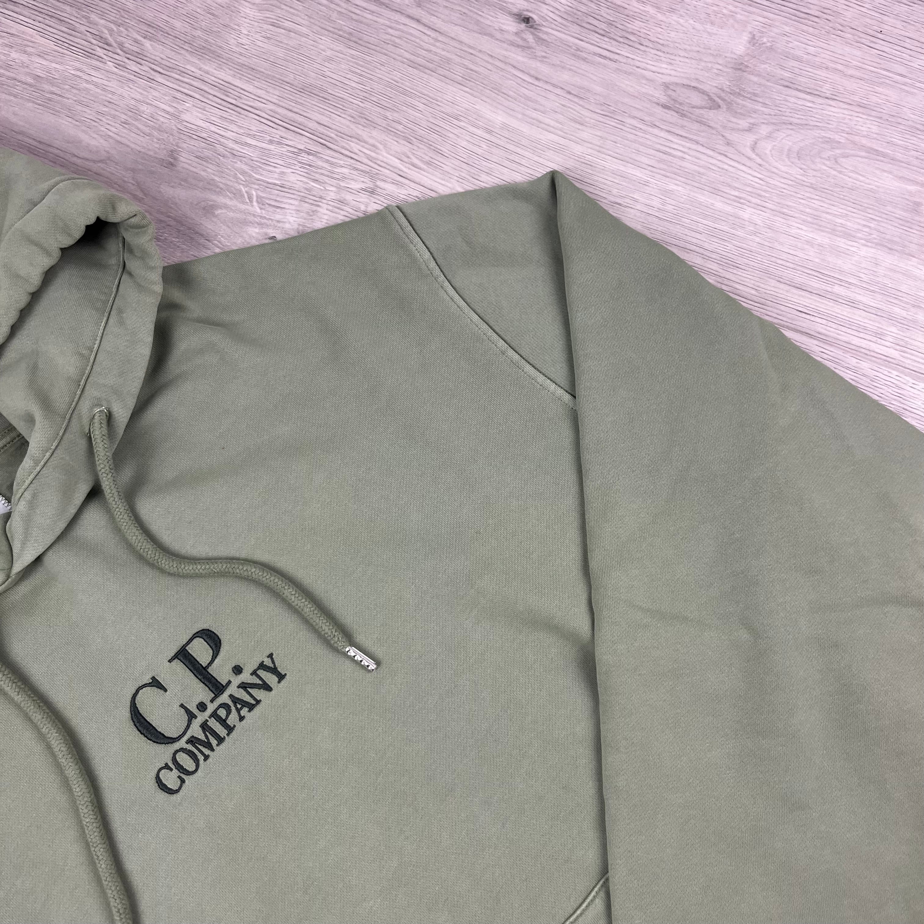 CP Company Raised Fleece Hoodie - Seagrass Ironleague