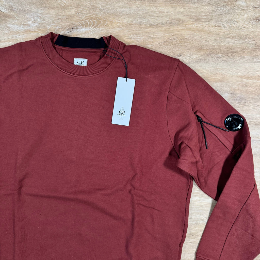 CP Company Diagonal Raised Fleece Lens Sweatshirt in Sable - Brown Ironleague