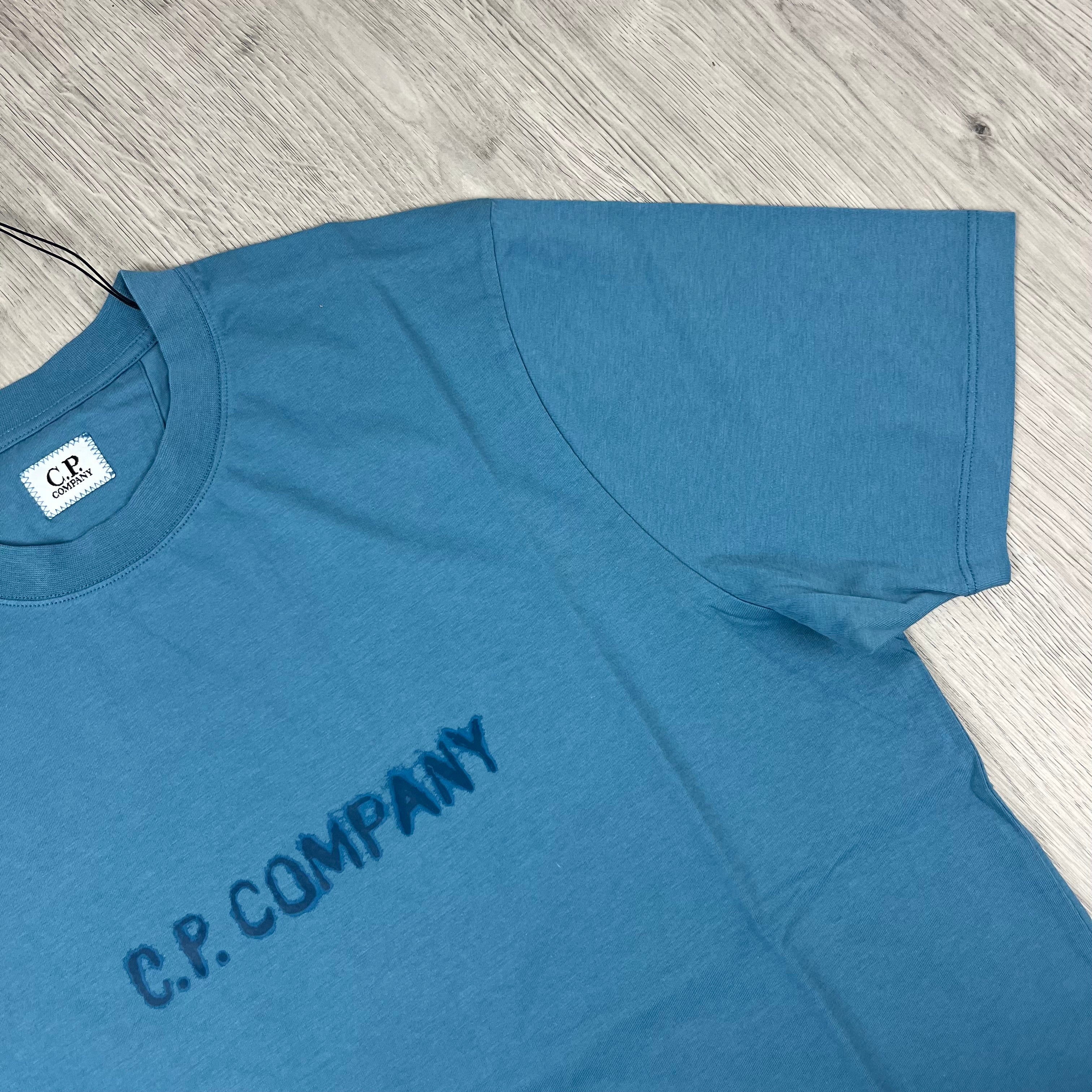 CP Company Printed T-Shirt - Aegean Blue Ironleague