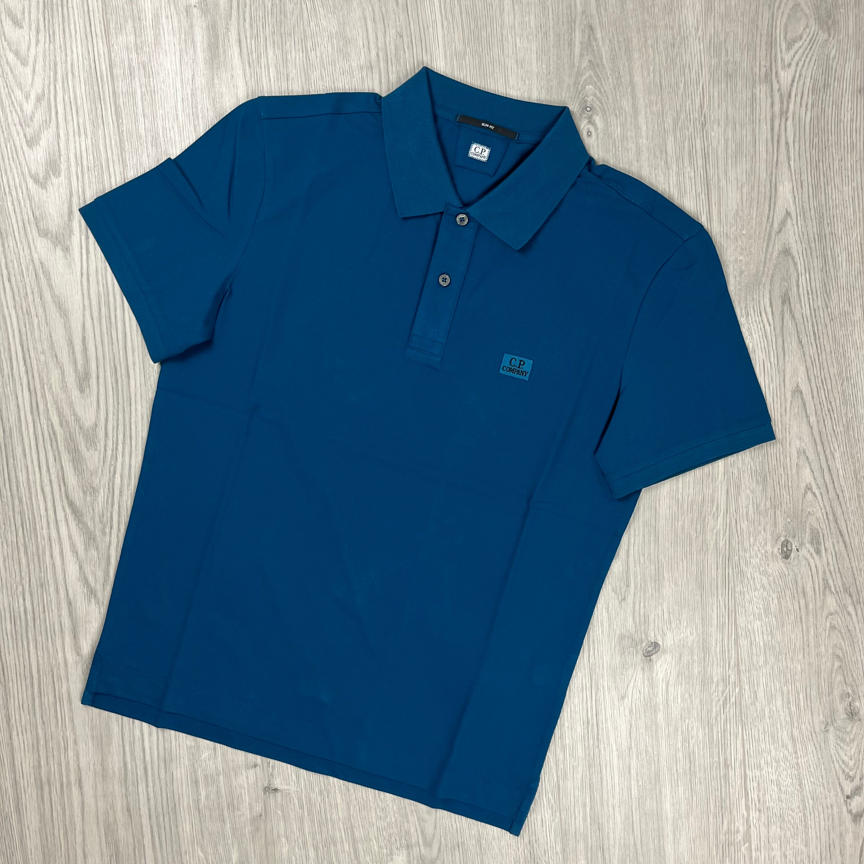 CP Company Piquet Polo Shirt - Ink Blue Ironleague