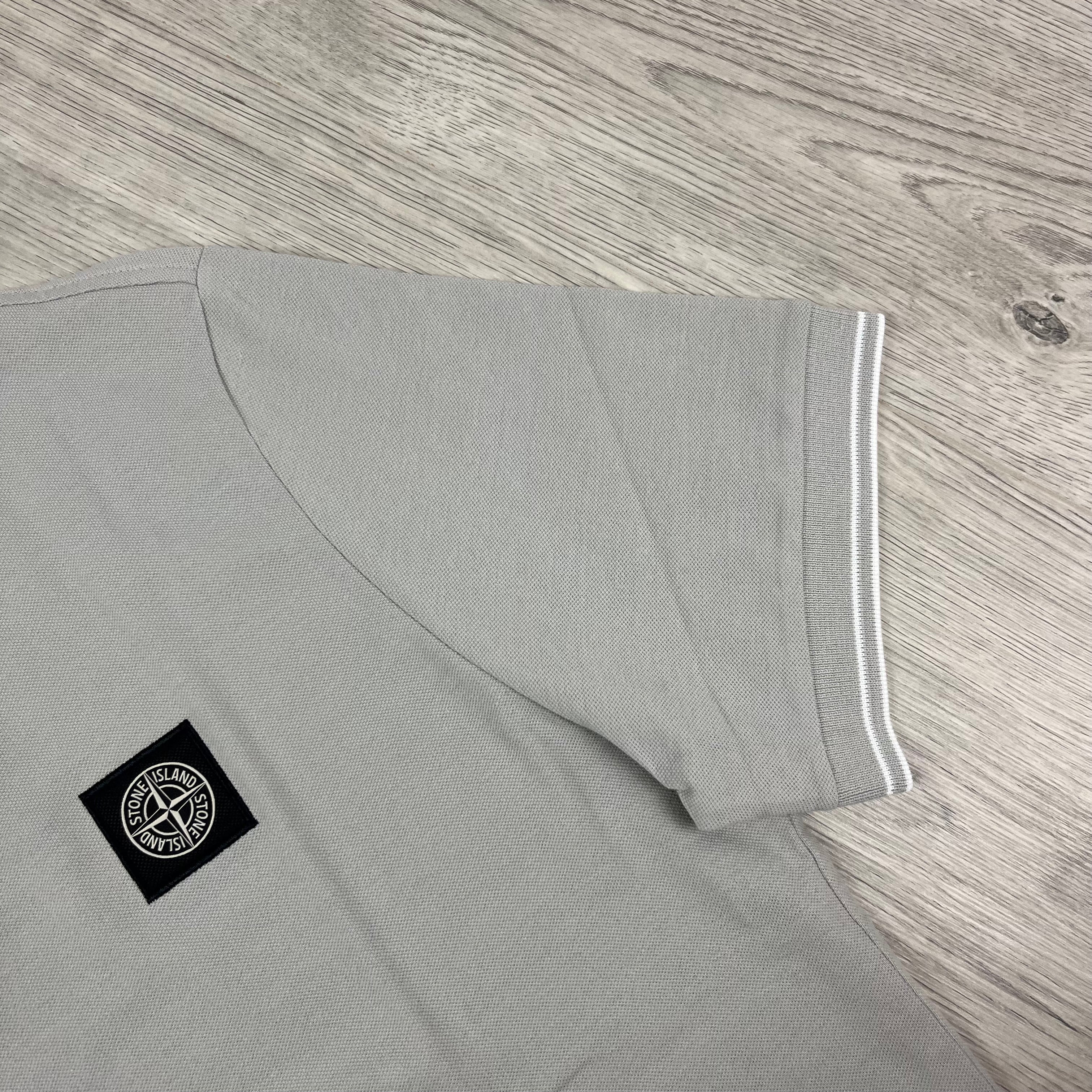 Stone Island Patch Polo Shirt - Grey Ironleague