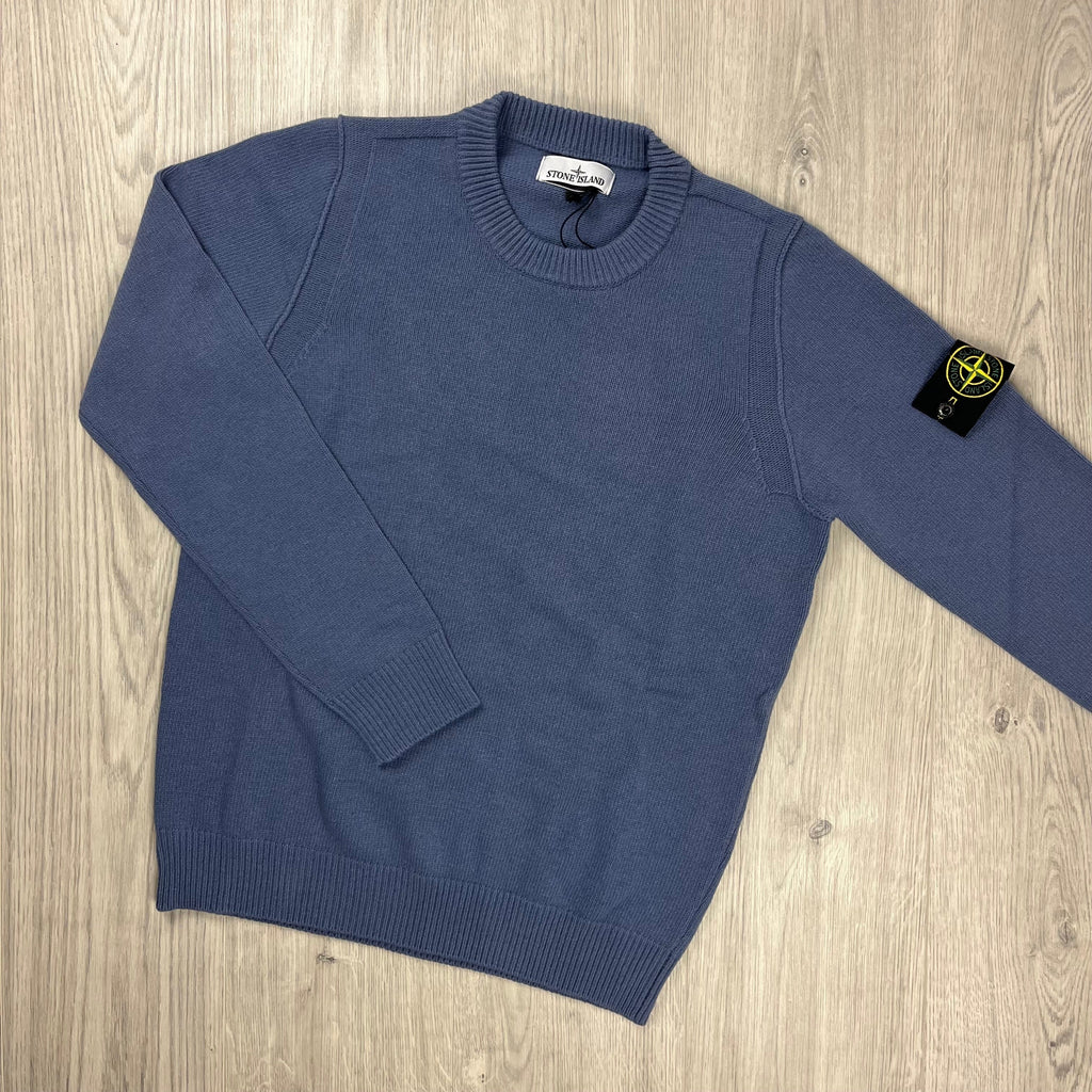 Stone Island Knit Sweatshirt - Mid Blue Ironleague