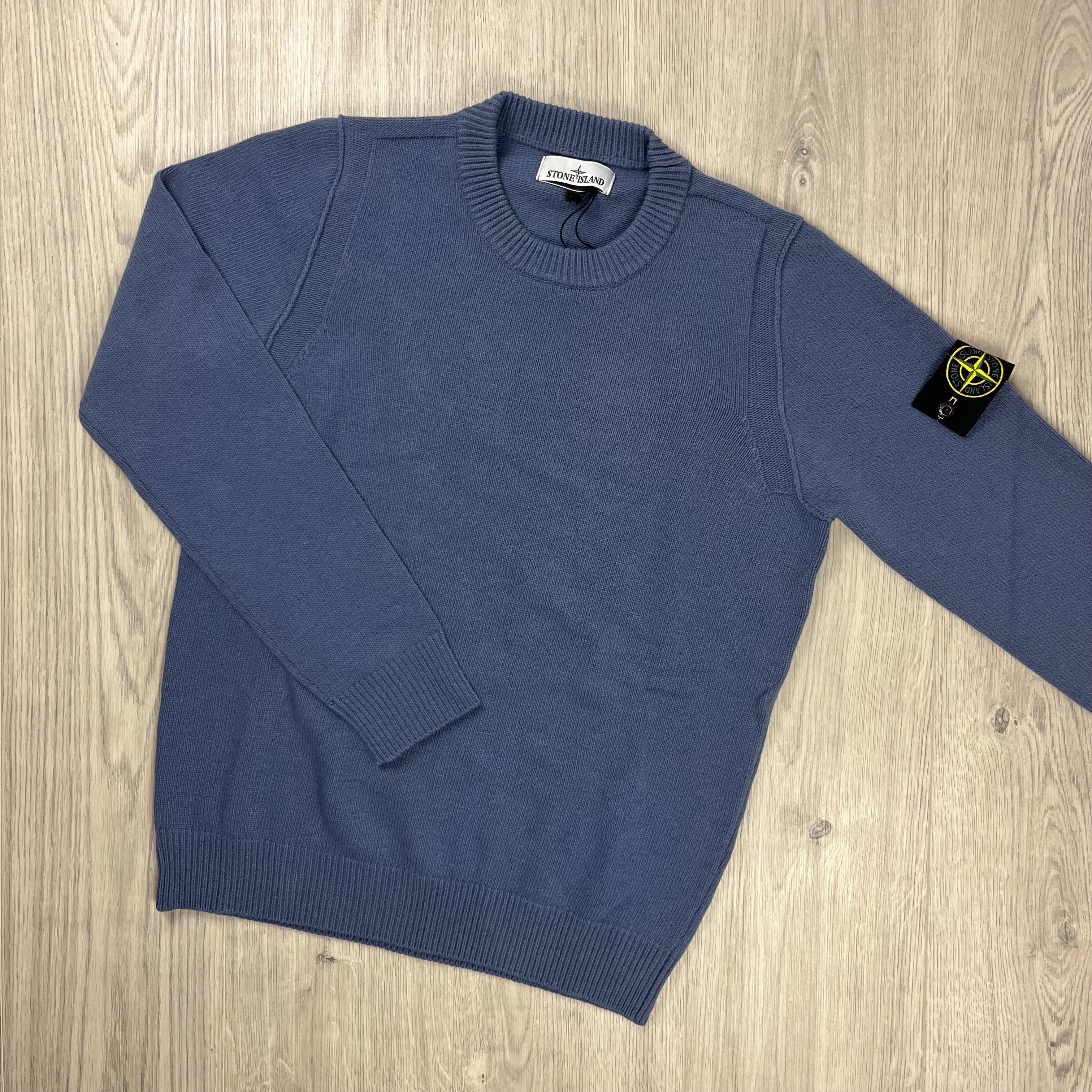 Stone Island Knit Sweatshirt - Mid Blue Ironleague