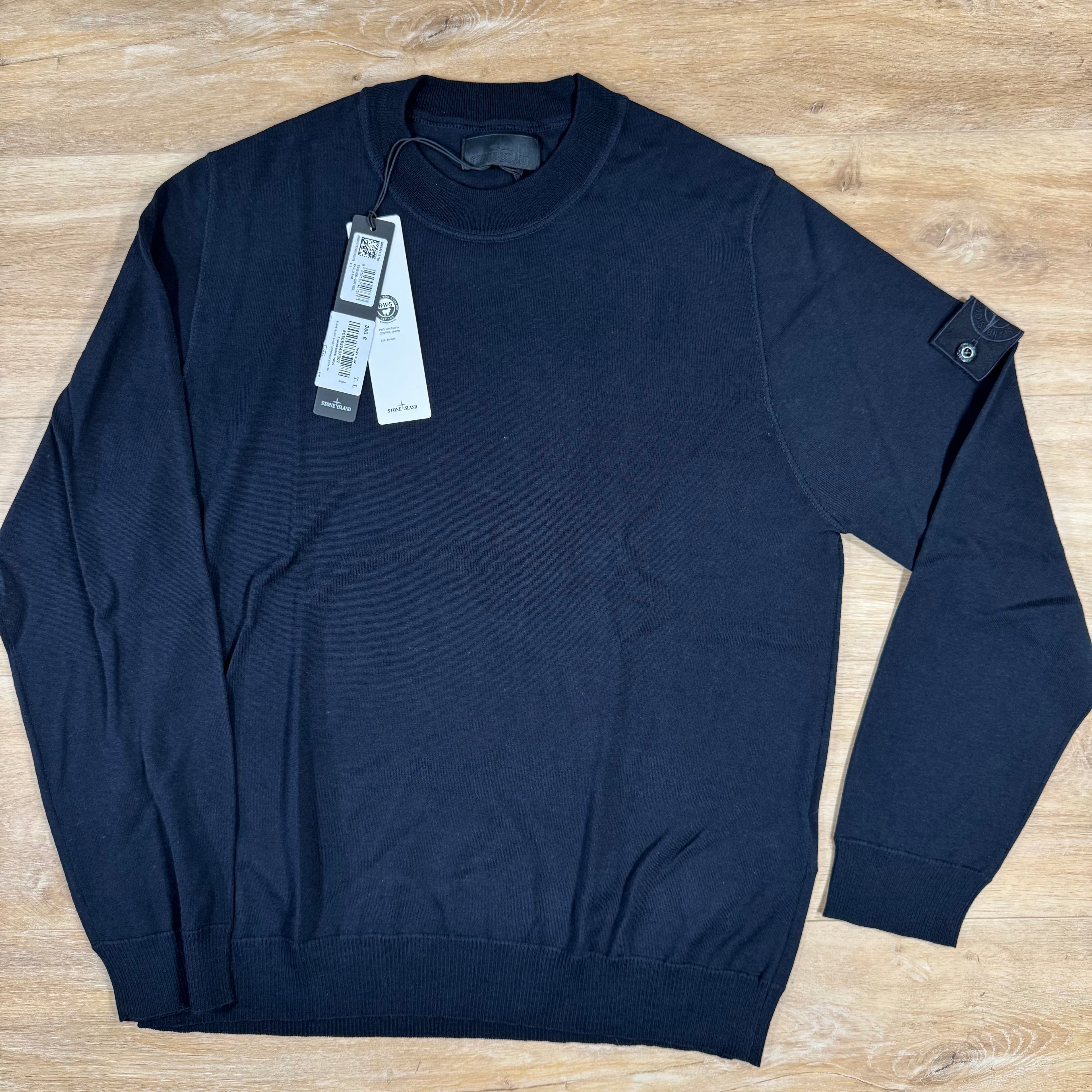 Stone Island Light Pure Wool Ghost Sweatshirt in Navy Ironleague
