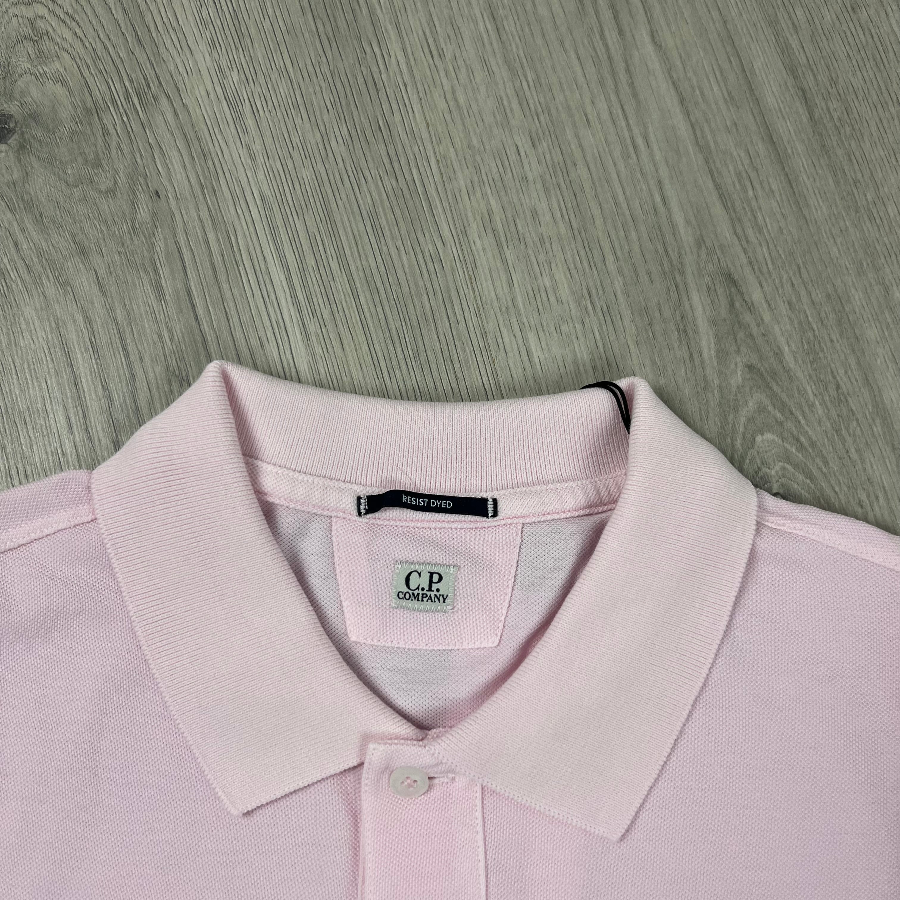CP Company Piquet Polo Shirt - Pink Ironleague