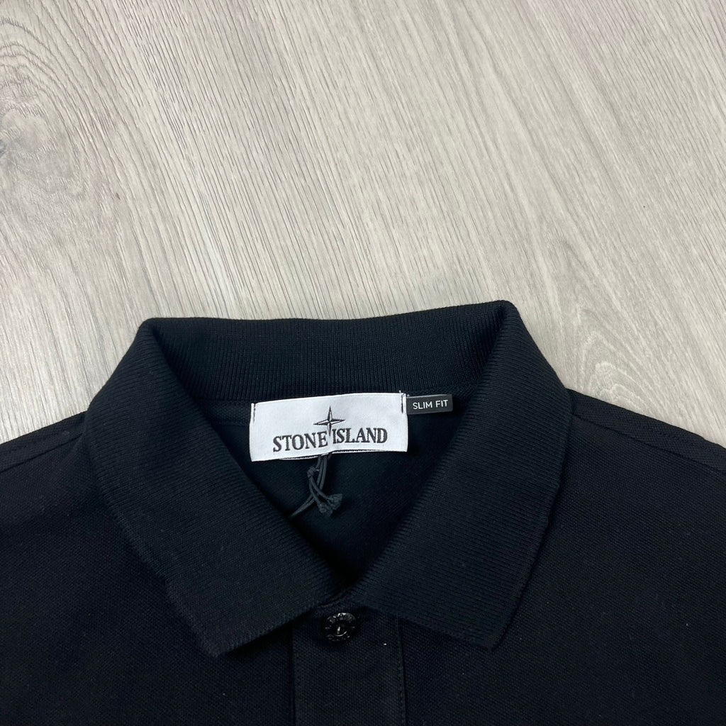 Stone Island Patch Polo Shirt - Black Ironleague