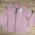 CP Company Organic Gabardine Lens Overshirt in Misty Rose - Pink Ironleague