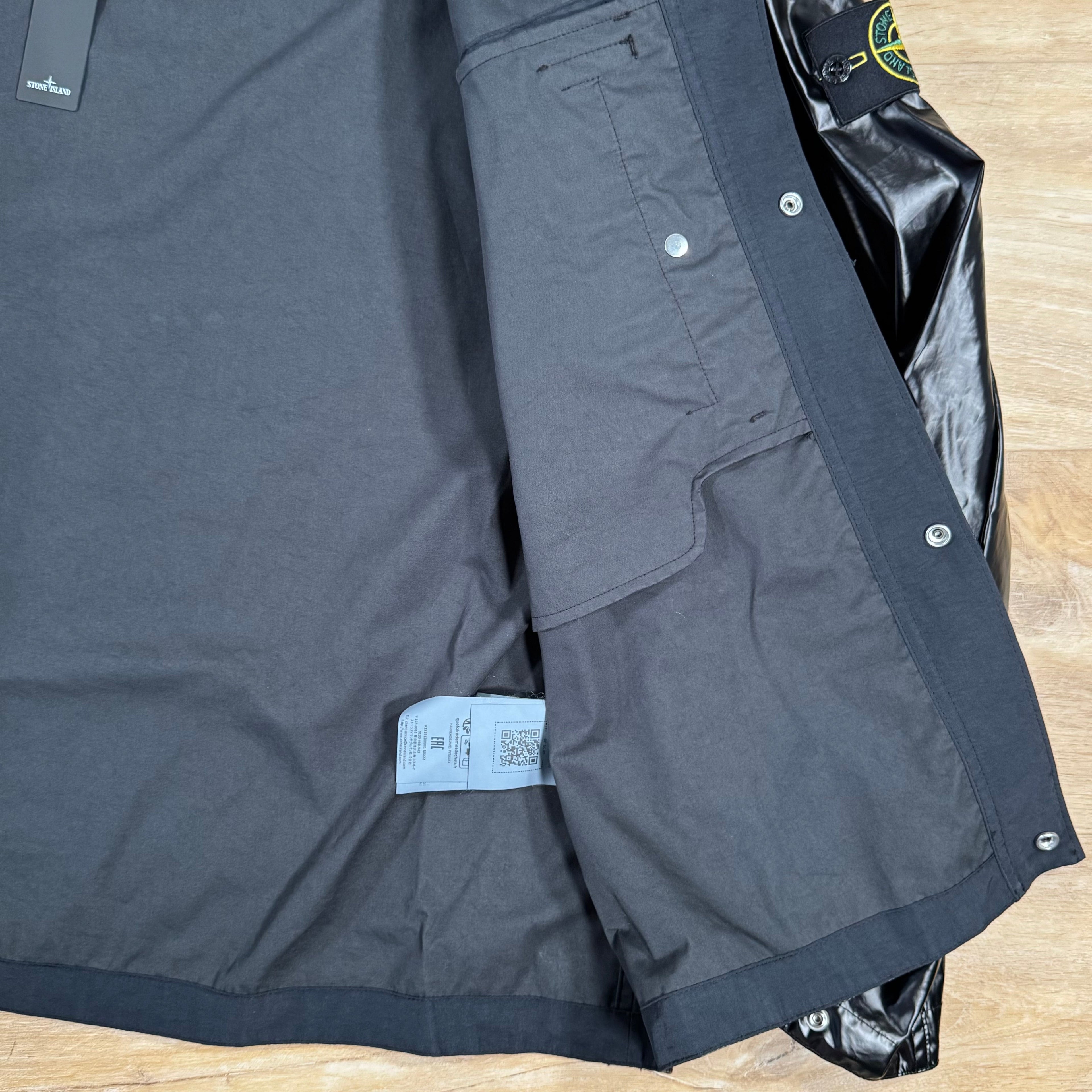 Stone Island Mussola Gomatta-TC Overshirt in Black Ironleague