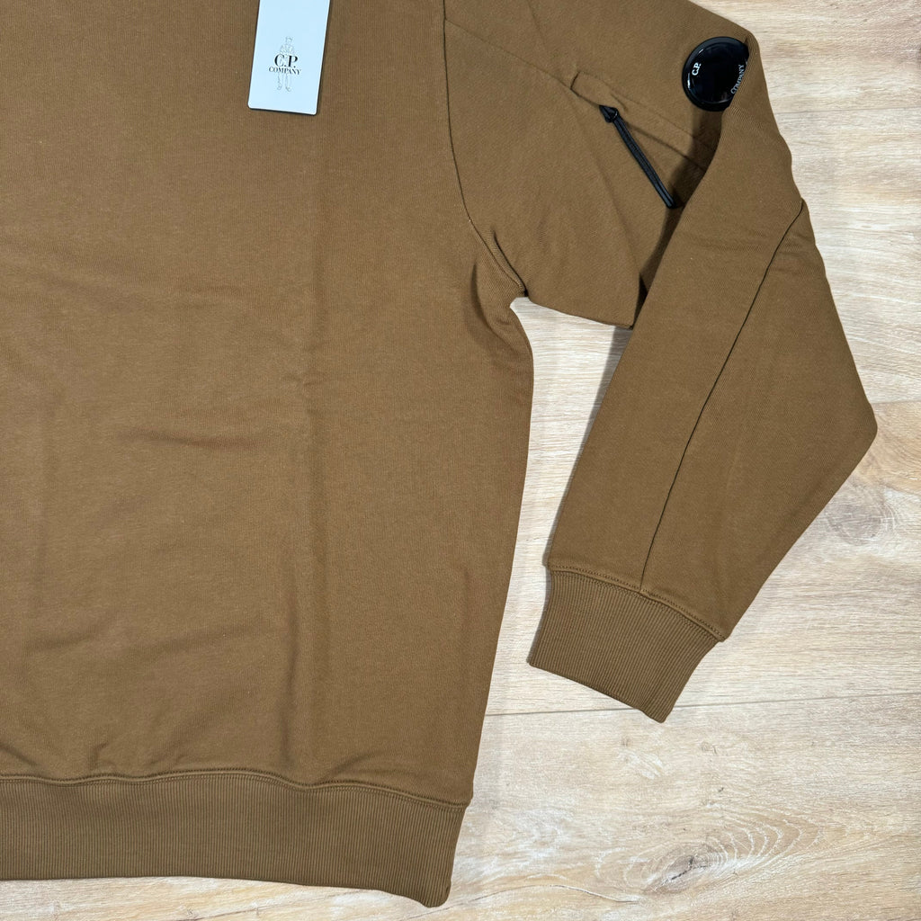 CP Company Diagonal Raised Lens Sweatshirt in Toffee Ironleague