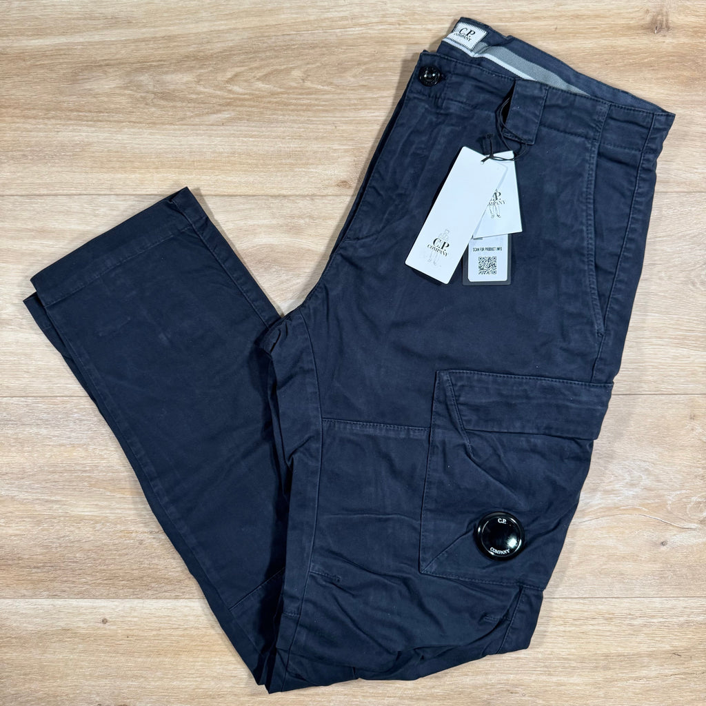 CP Company Ottoman Stretch Lens Cargo Pants in Navy Ironleague