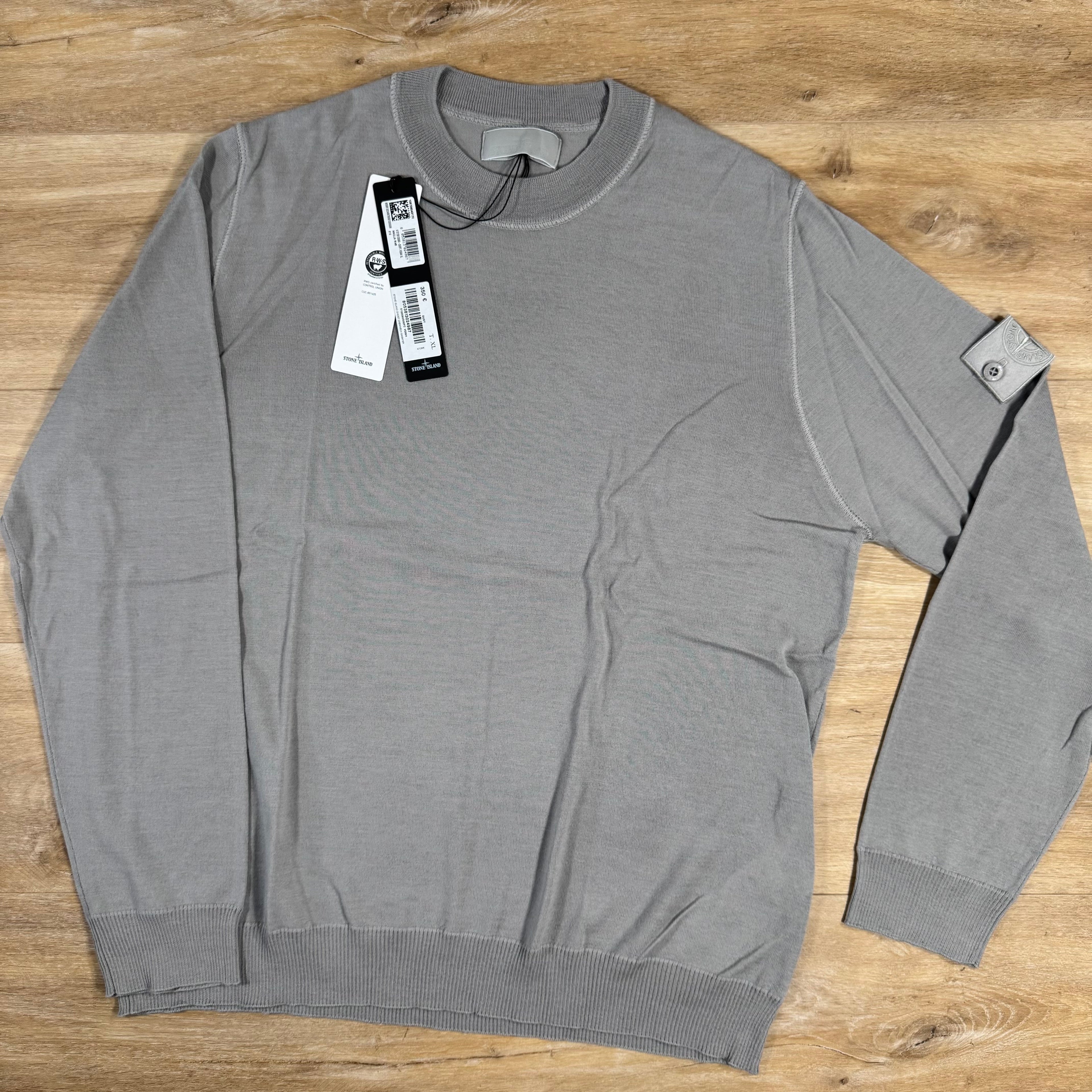 Stone Island Light Pure Wool Ghost Sweatshirt in Dust Grey Ironleague