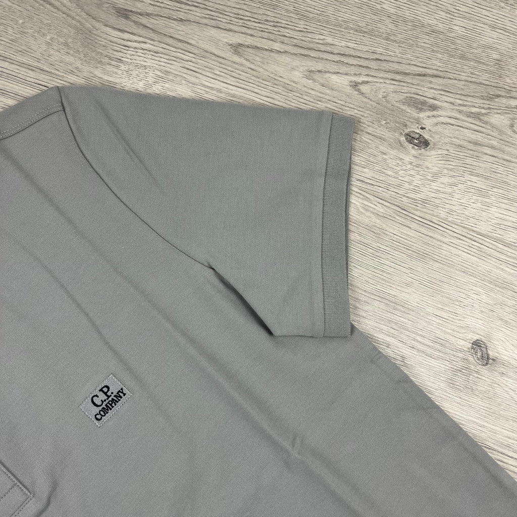 CP Company Piquet Polo Shirt - Drizzle Ironleague