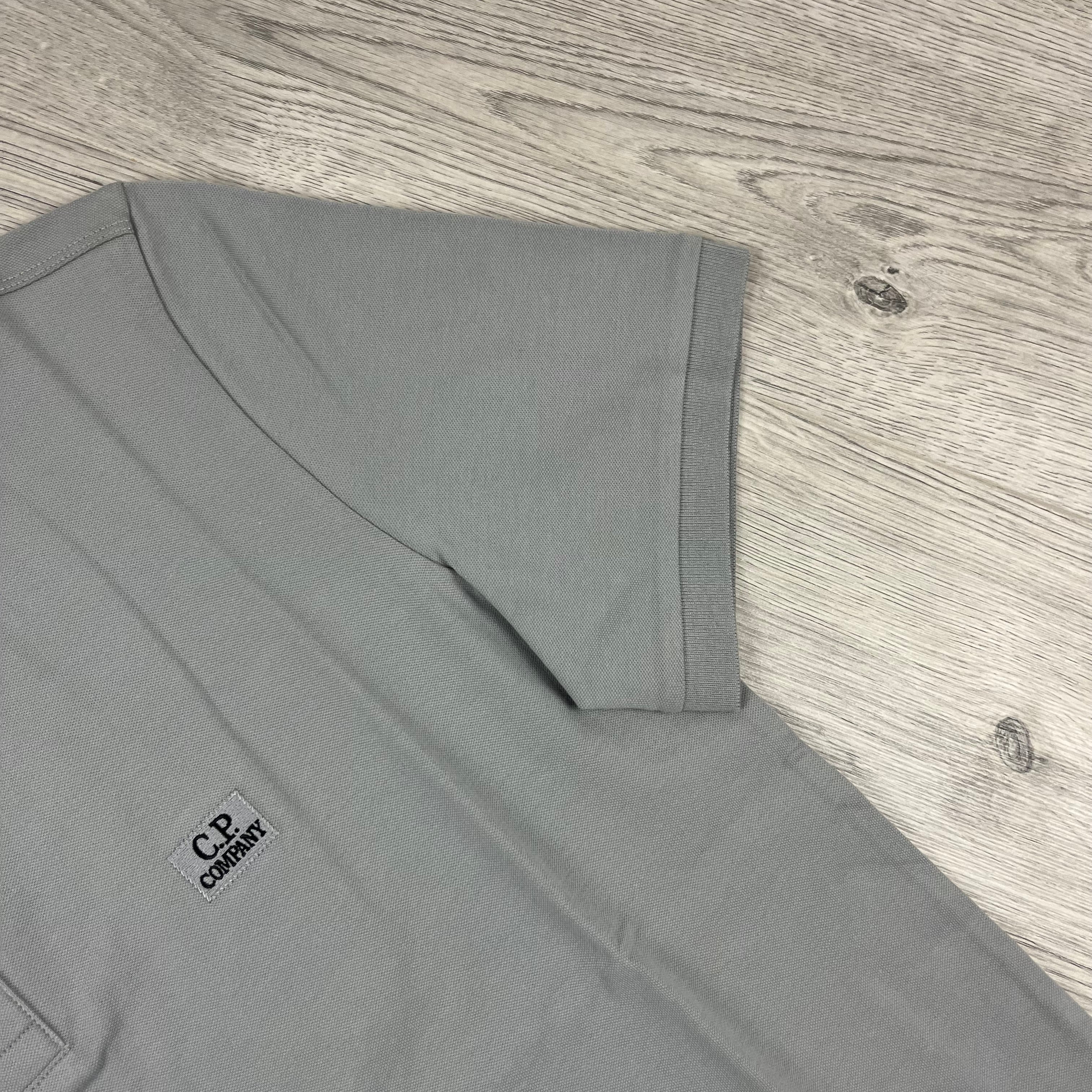 CP Company Piquet Polo Shirt - Drizzle Ironleague