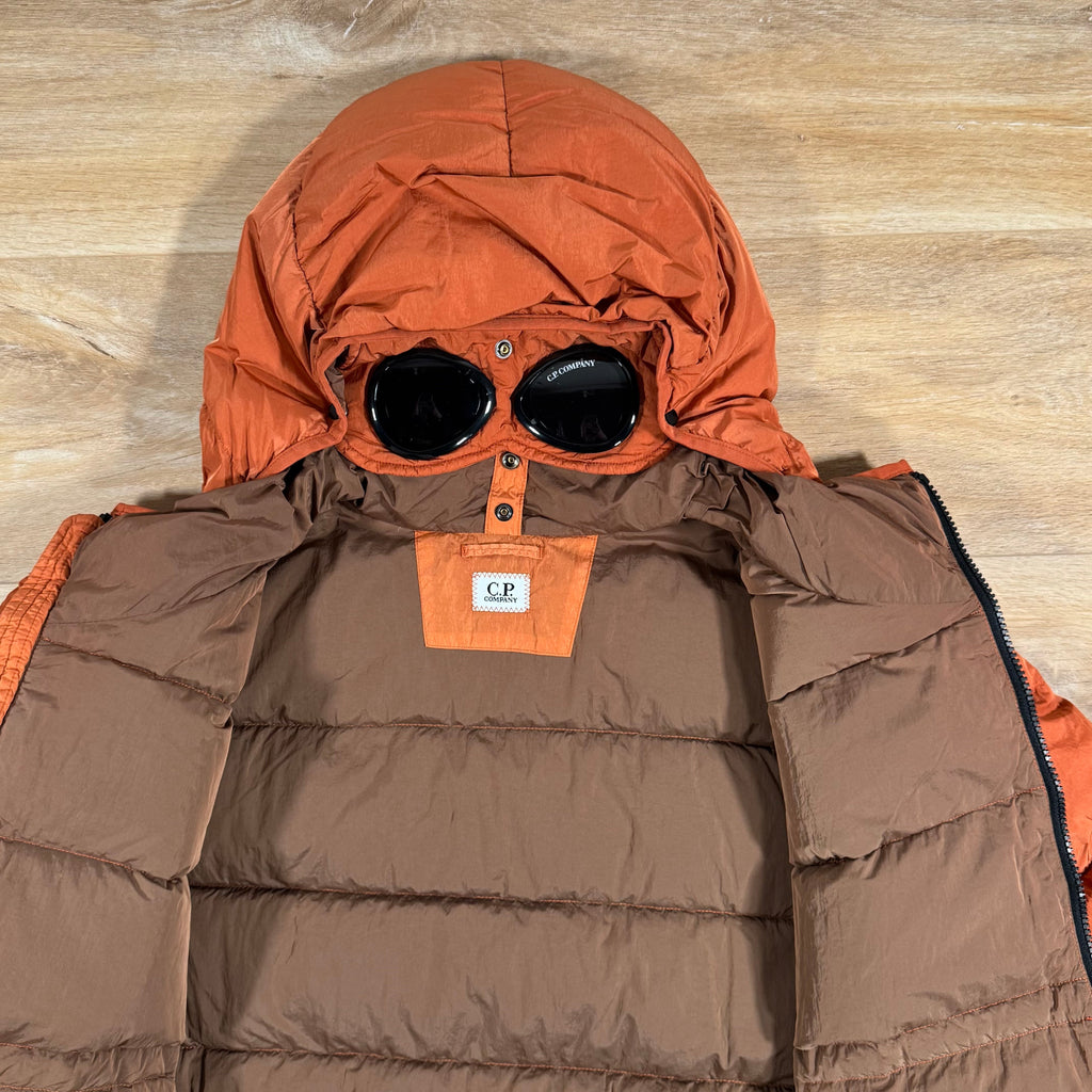 CP Company Chrome-R Goggle Down Jacket in Bombay Brown Ironleague