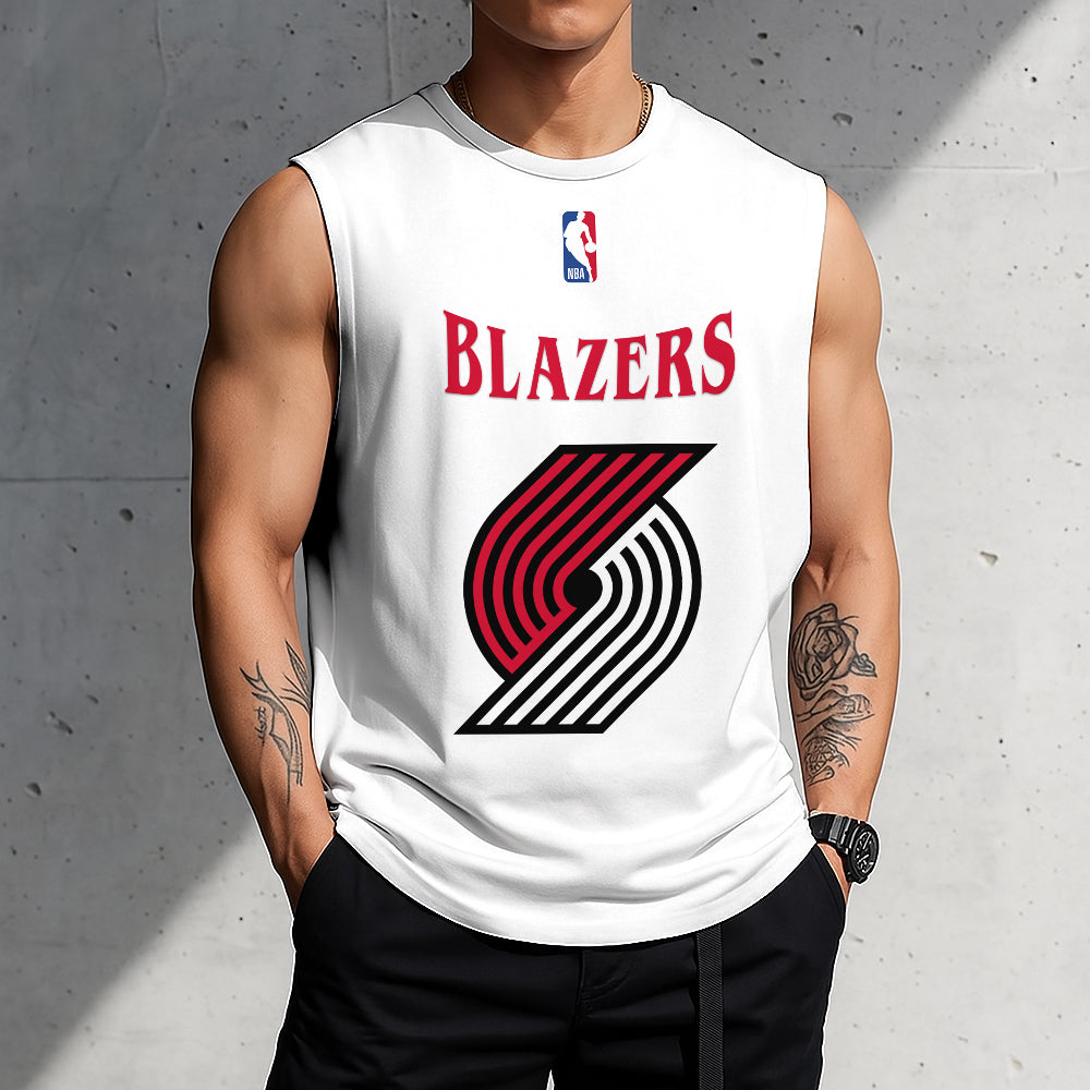 FINAL SALE - NEW CUSTOMIZED NBA22 PTB PORTLAND TRAIL BLAZERS TANKTOP & GYM SHIRT