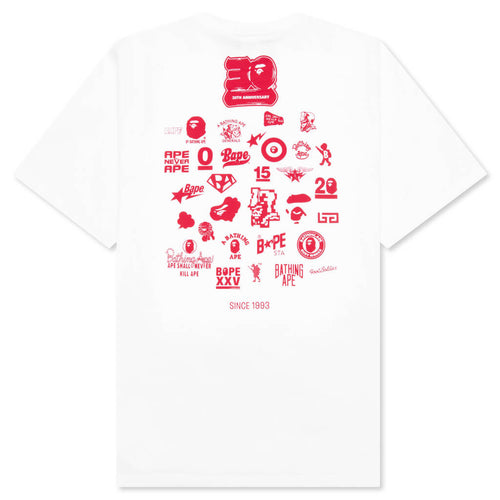 A BATHING APE Bape 30 Th Anniversary Tee #2 - White/Red