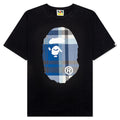 A BATHING APE Bape Check Big Ape Head Tee - Black