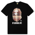 A BATHING APE BAPE Check By Bathing Ape Tee - Black/Red