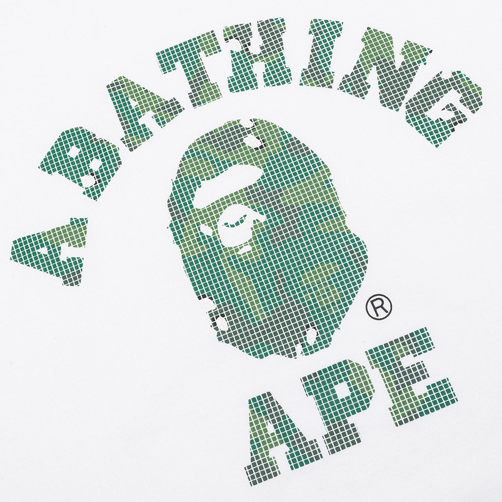 A BATHING APE Bitmap College Tee - White